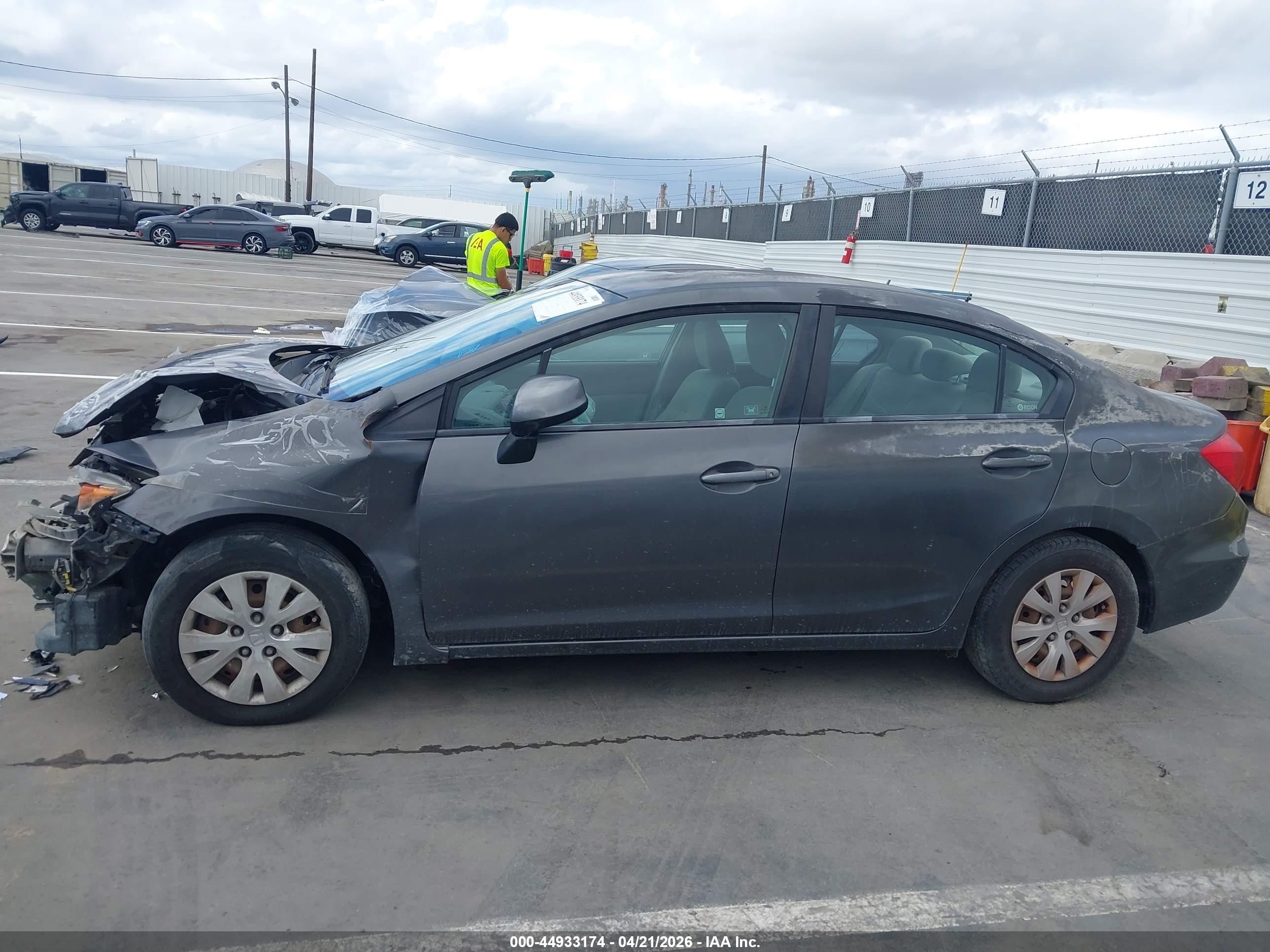 2012 Honda Civic Lx Gray vin: 2HGFB2F51CH573817