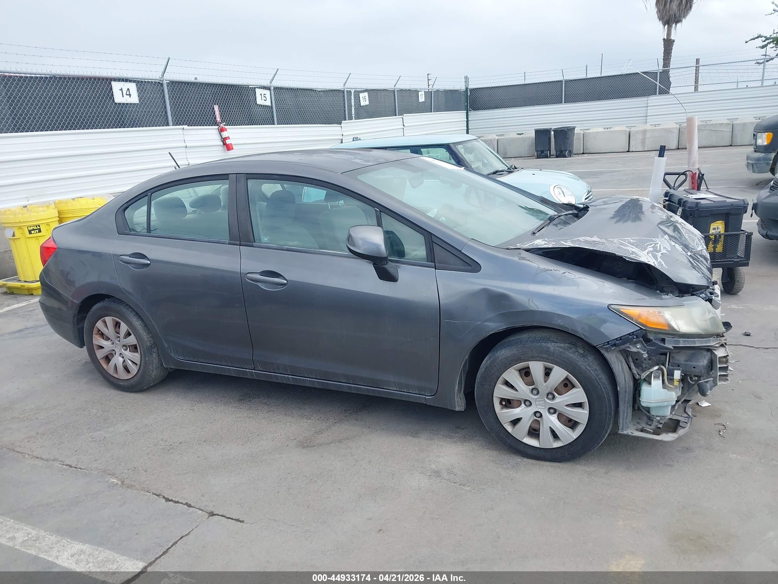 2012 Honda Civic Lx Gray vin: 2HGFB2F51CH573817