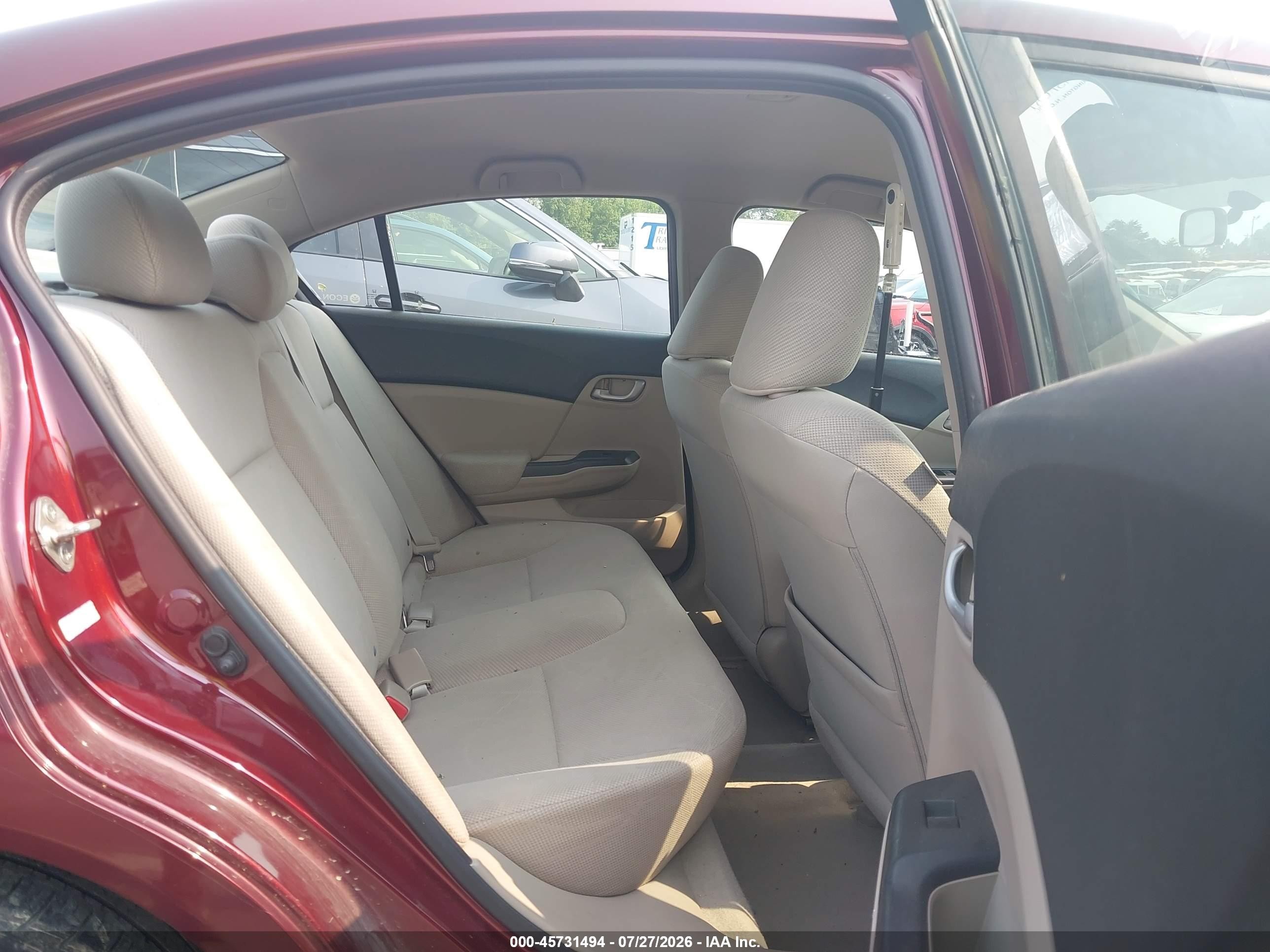 2012 Honda Civic Lx Red vin: 2HGFB2F51CH574885