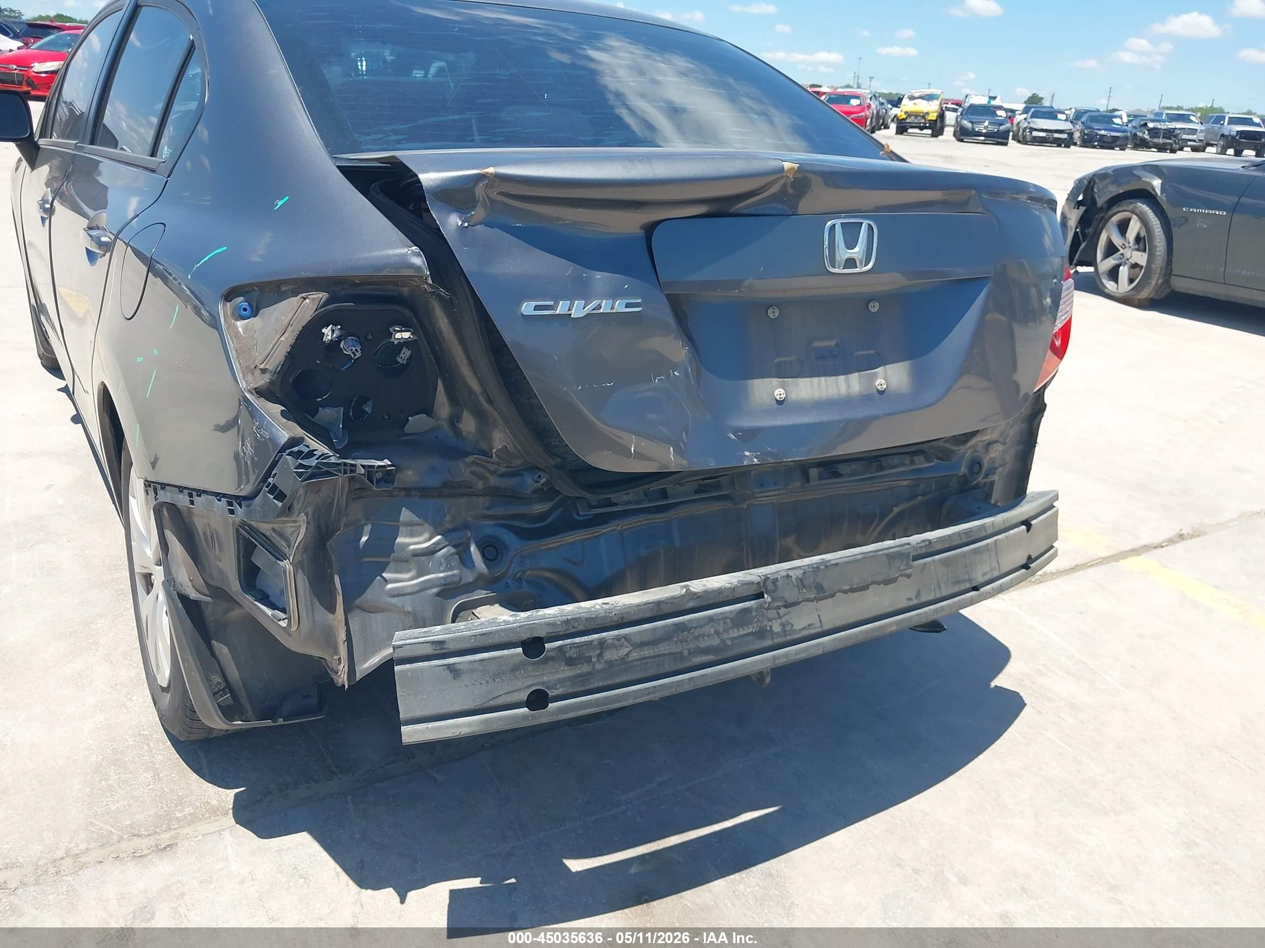 2012 Honda Civic Lx Gray vin: 2HGFB2F51CH579195