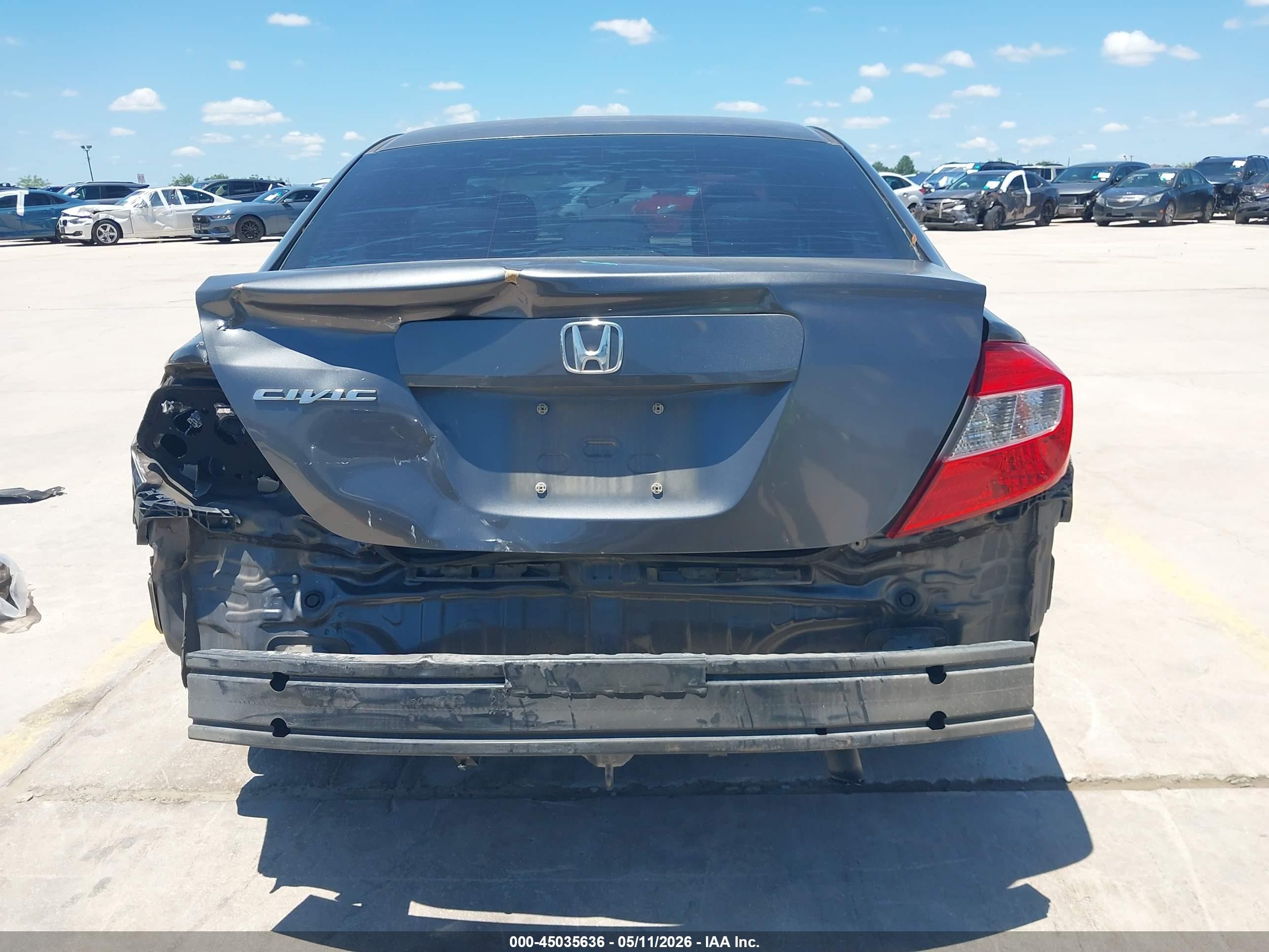 2012 Honda Civic Lx Gray vin: 2HGFB2F51CH579195