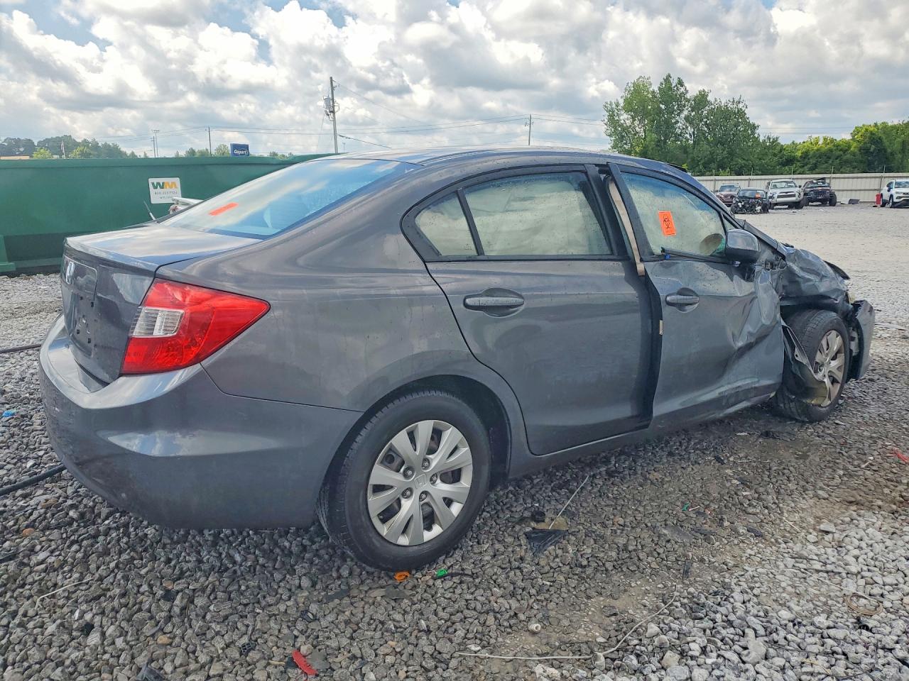 2012 Honda Civic Lx Gray vin: 2HGFB2F51CH581447