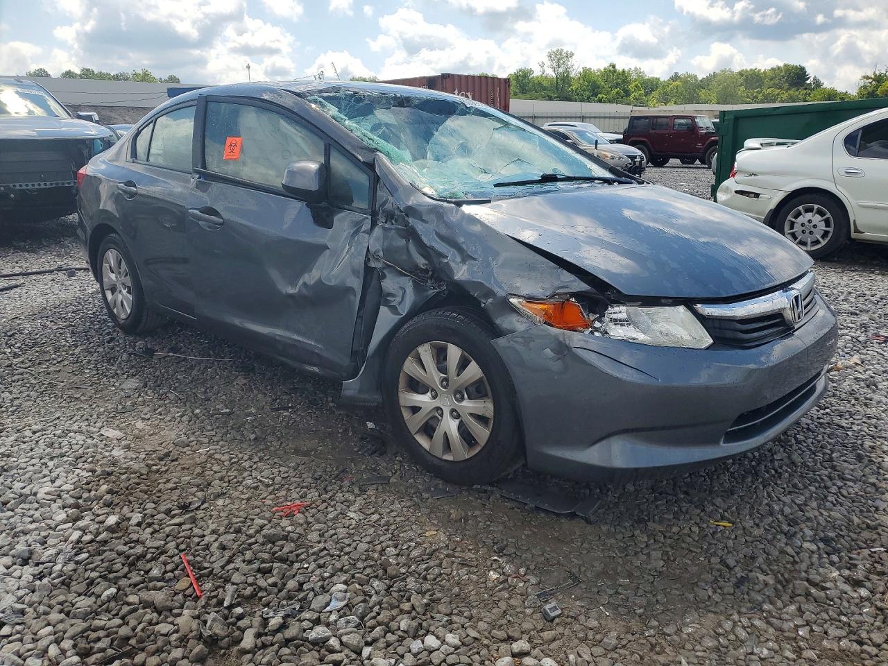 2012 Honda Civic Lx Gray vin: 2HGFB2F51CH581447