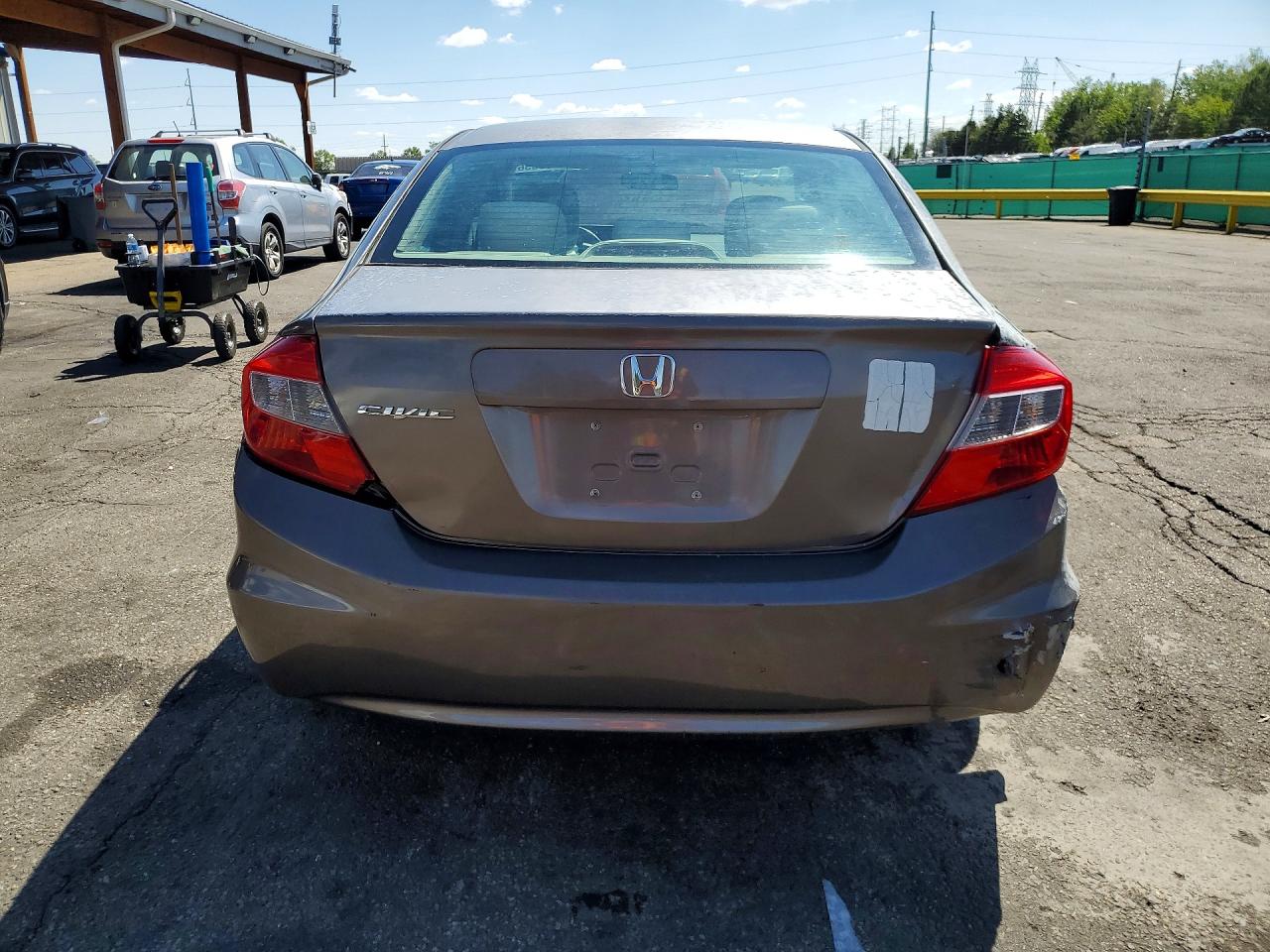 2012 Honda Civic Lx Gray vin: 2HGFB2F51CH588656