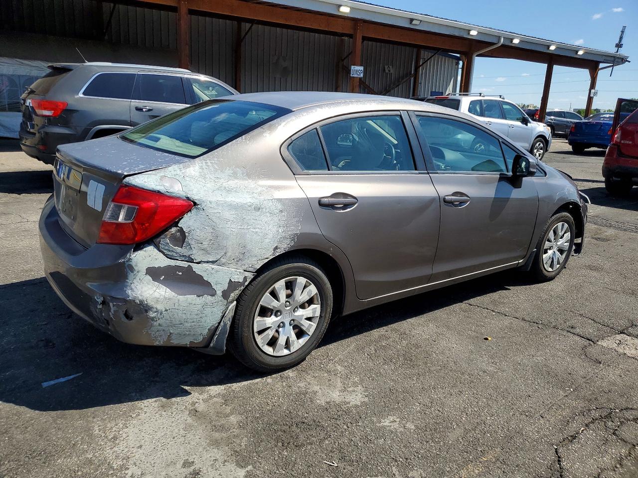 2012 Honda Civic Lx Gray vin: 2HGFB2F51CH588656