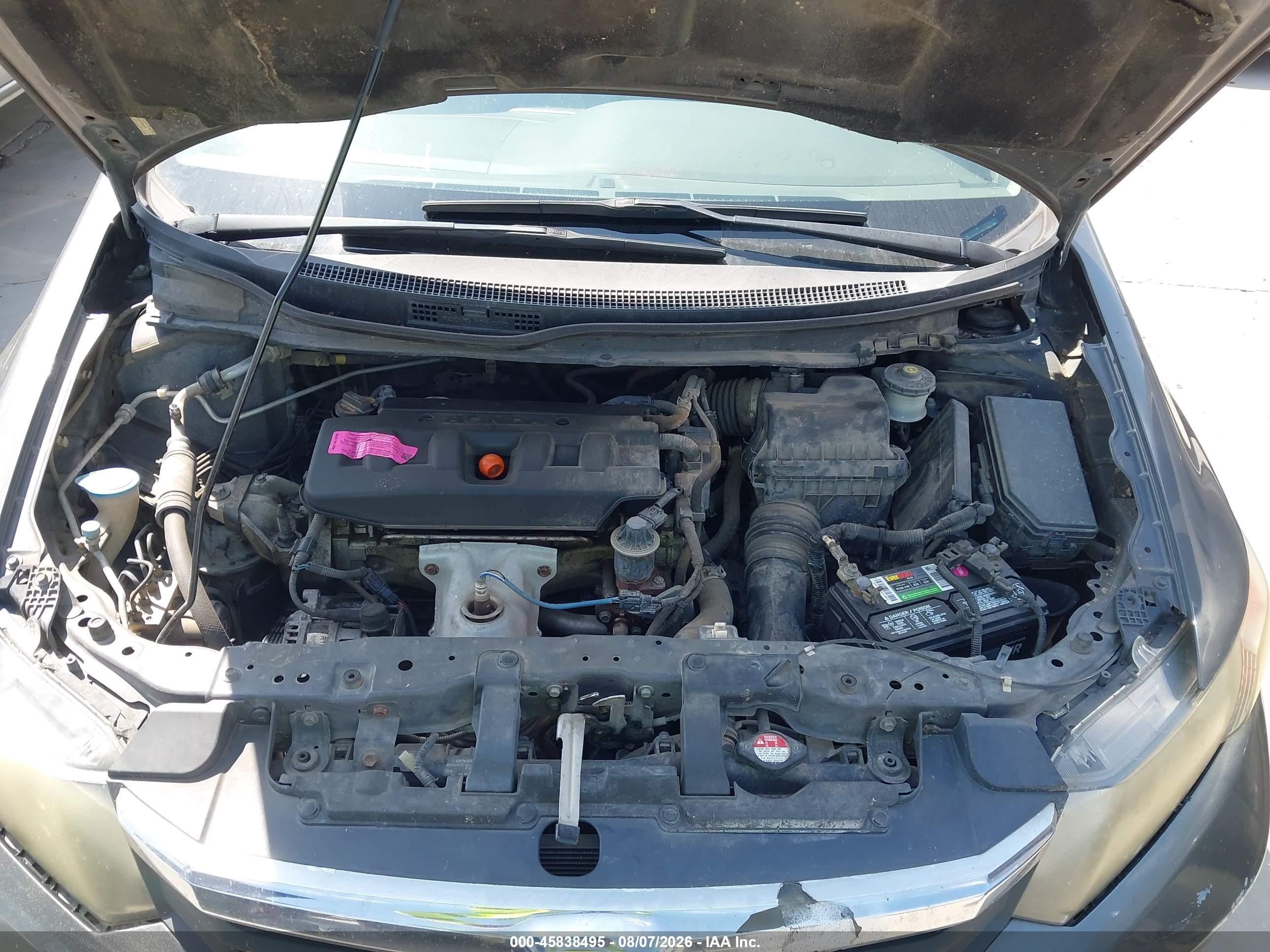 2012 Honda Civic Lx Gray vin: 2HGFB2F51CH602233
