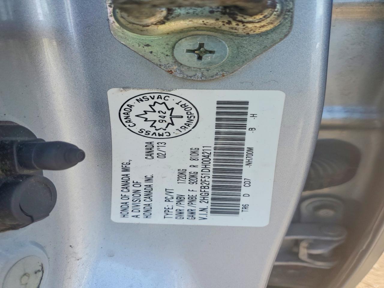 2013 Honda Civic Lx Silver vin: 2HGFB2F51DH004211