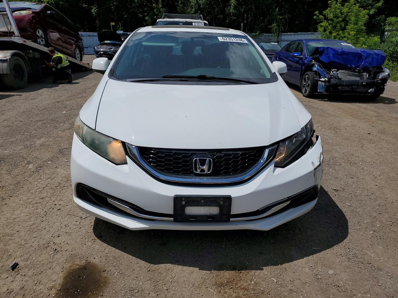 2013 Honda Civic Lx White vin: 2HGFB2F51DH102509