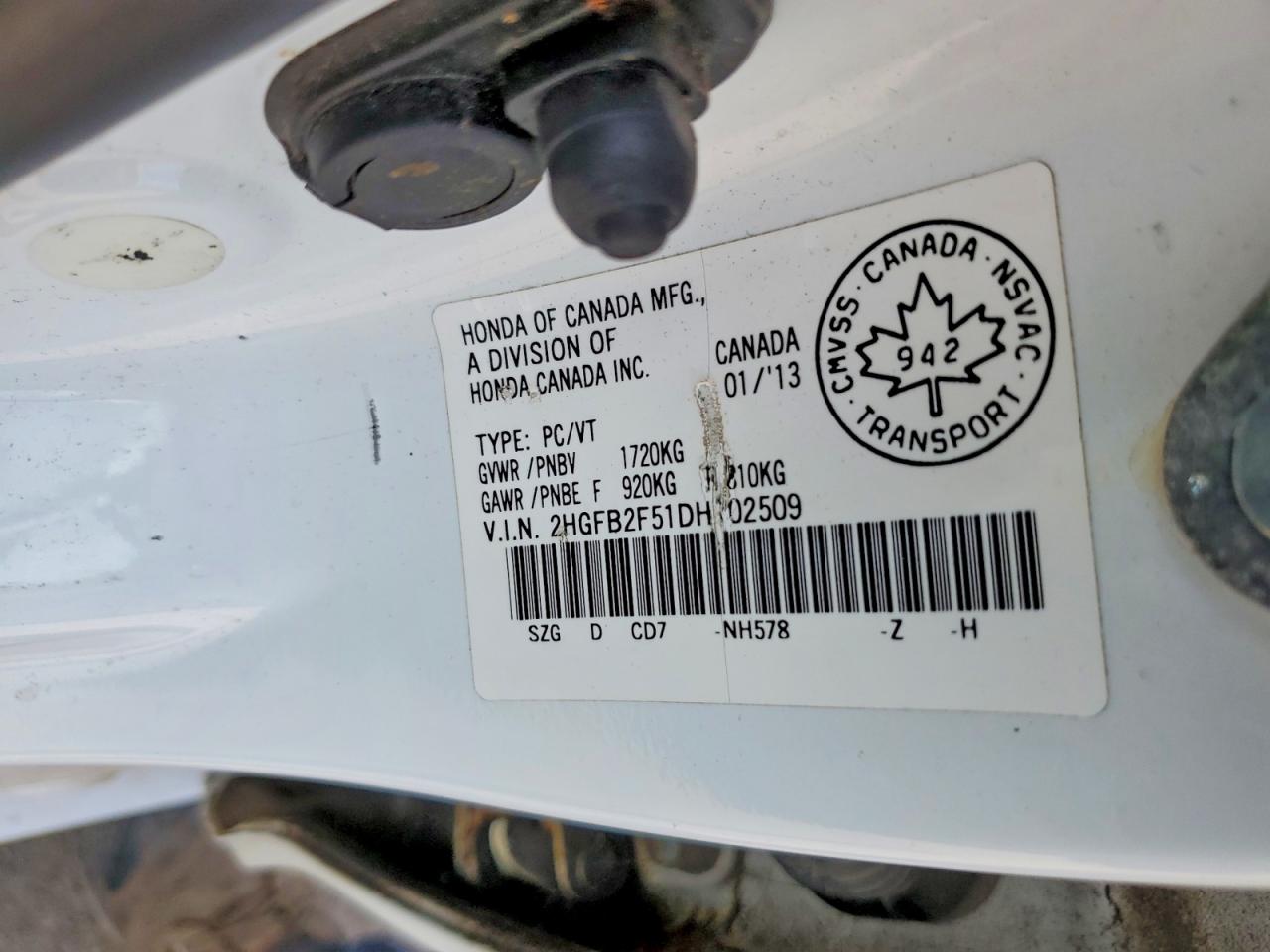 2013 Honda Civic Lx White vin: 2HGFB2F51DH102509