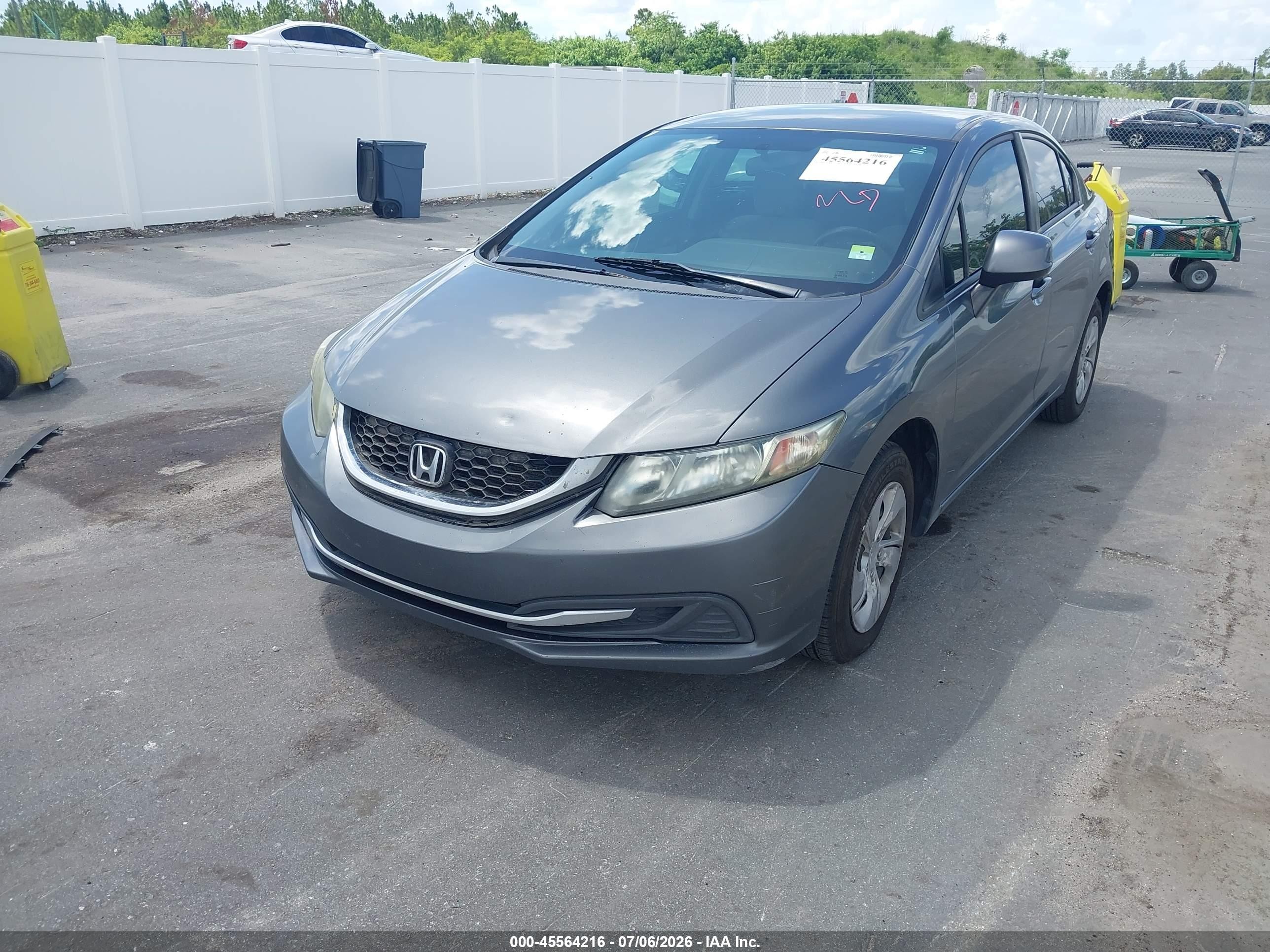 2013 Honda Civic Lx Gray vin: 2HGFB2F51DH300653