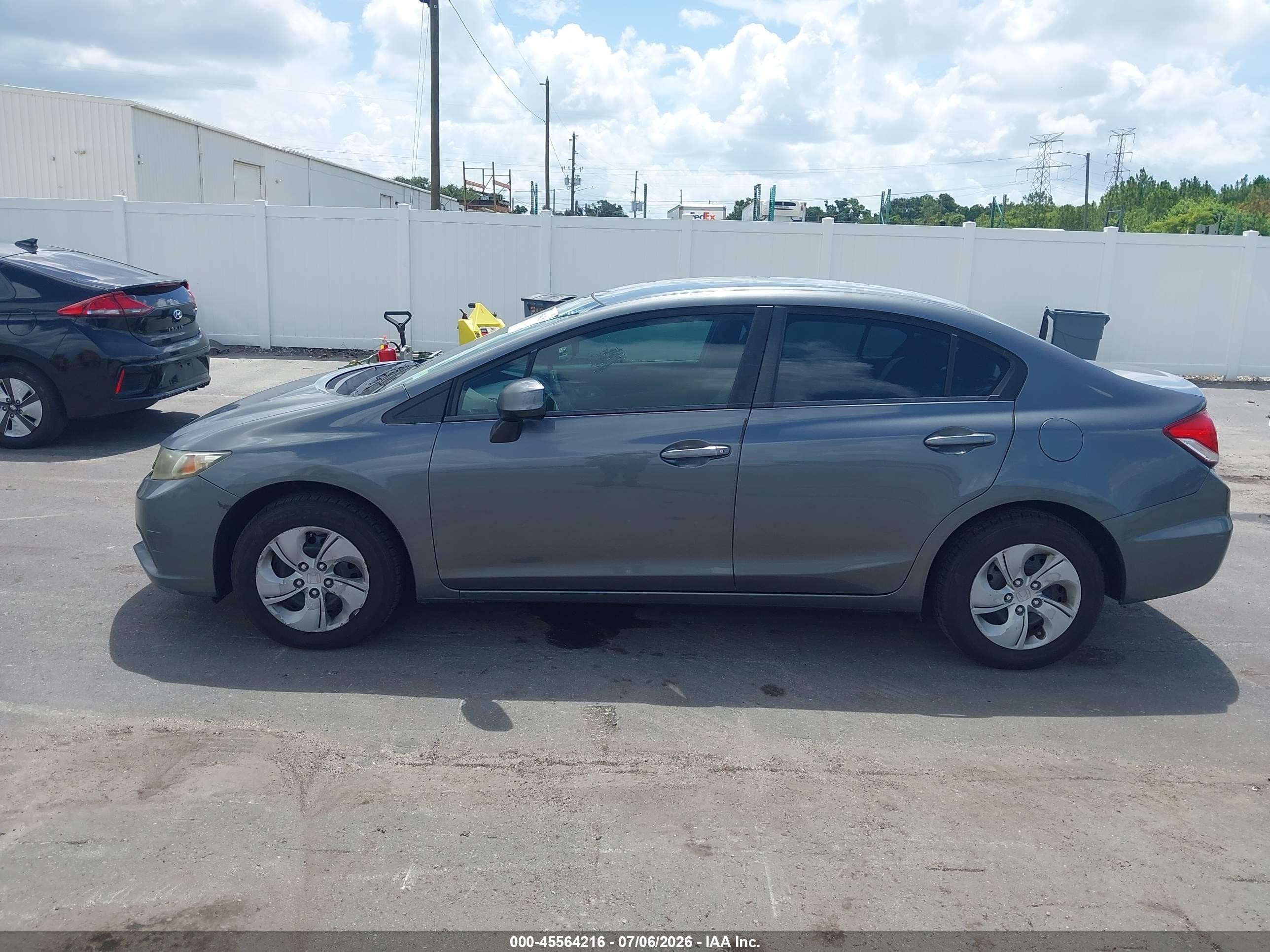 2013 Honda Civic Lx Gray vin: 2HGFB2F51DH300653