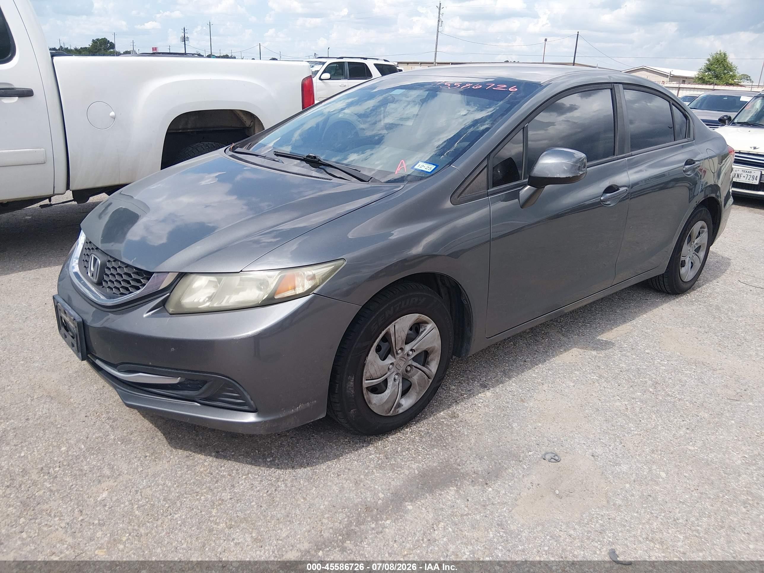 2013 Honda Civic Lx Gray vin: 2HGFB2F51DH302094