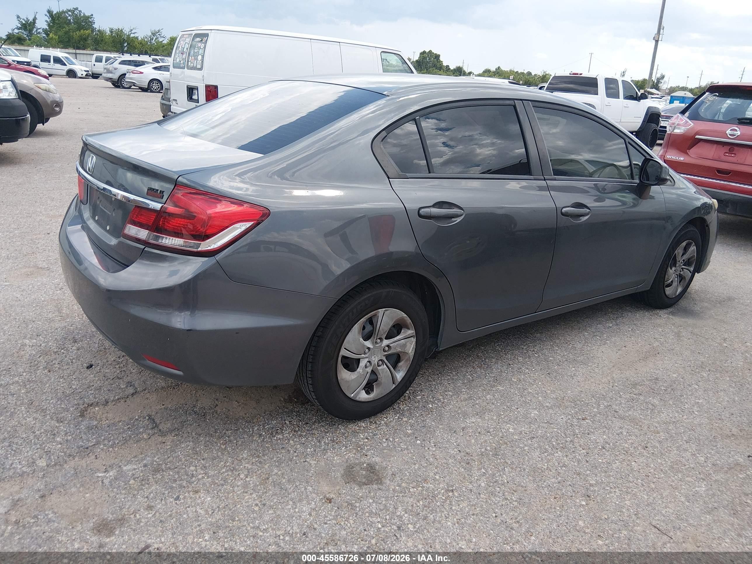 2013 Honda Civic Lx Gray vin: 2HGFB2F51DH302094