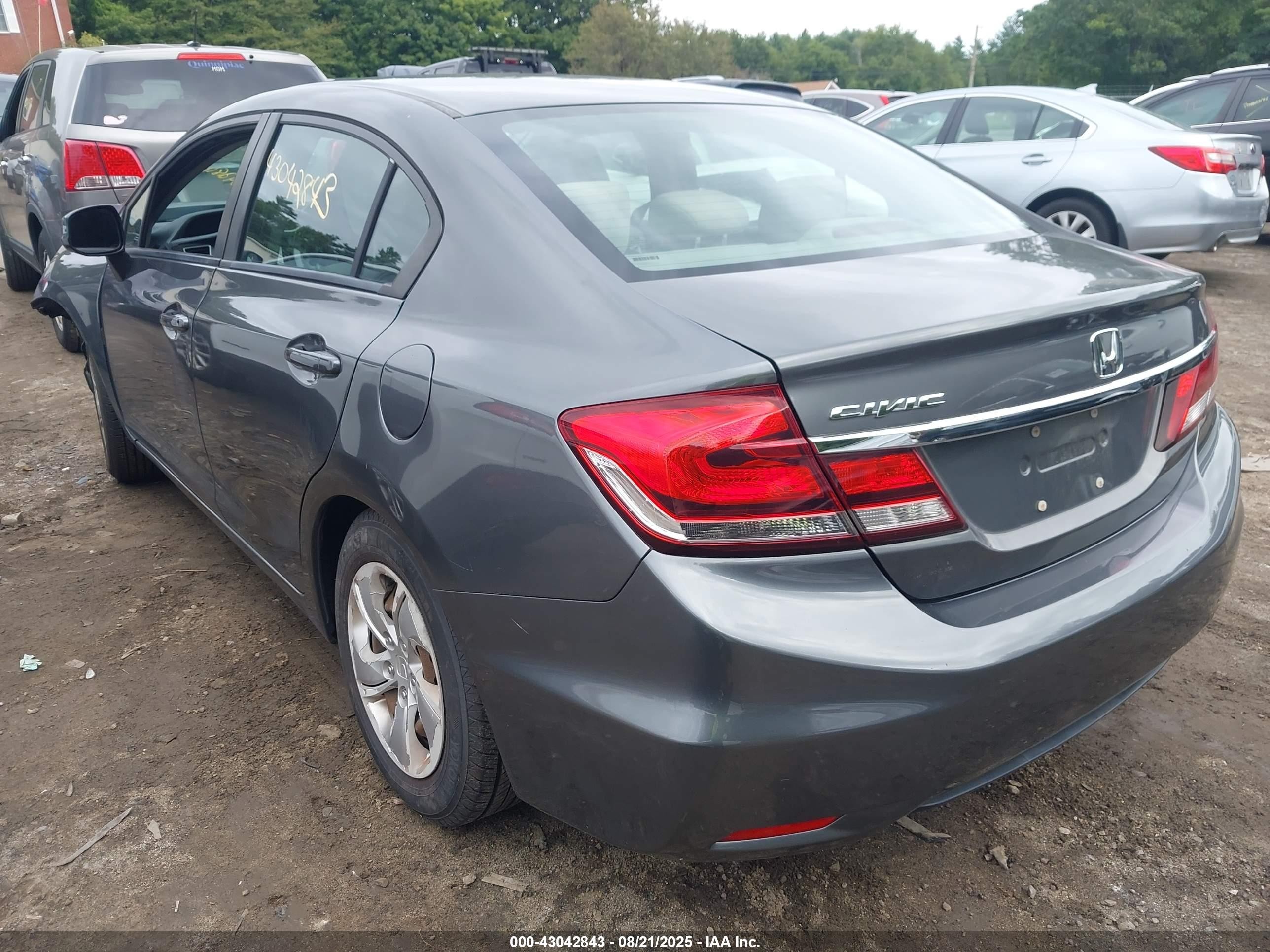 2013 Honda Civic Lx Gray vin: 2HGFB2F51DH514378