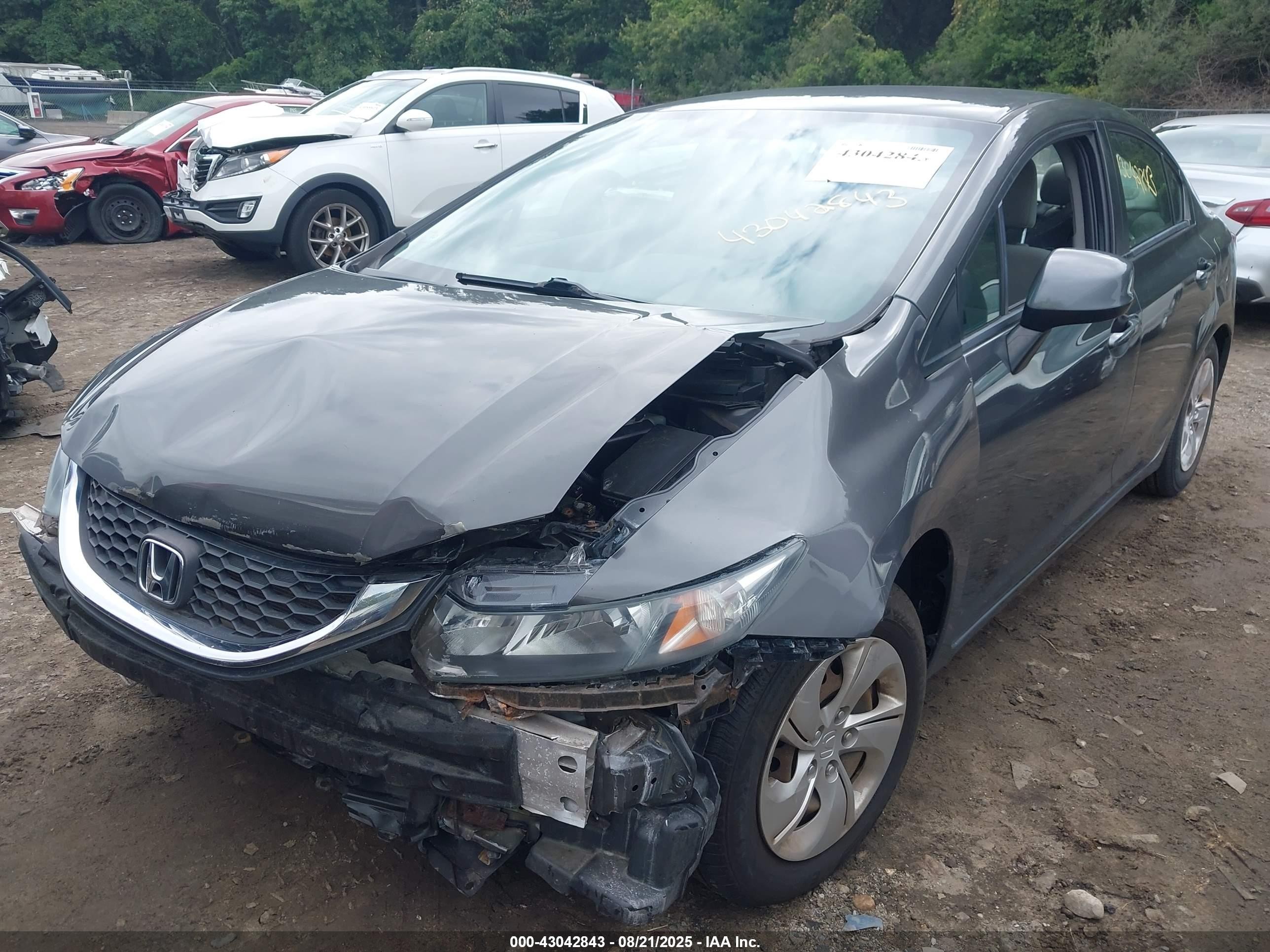 2013 Honda Civic Lx Gray vin: 2HGFB2F51DH514378