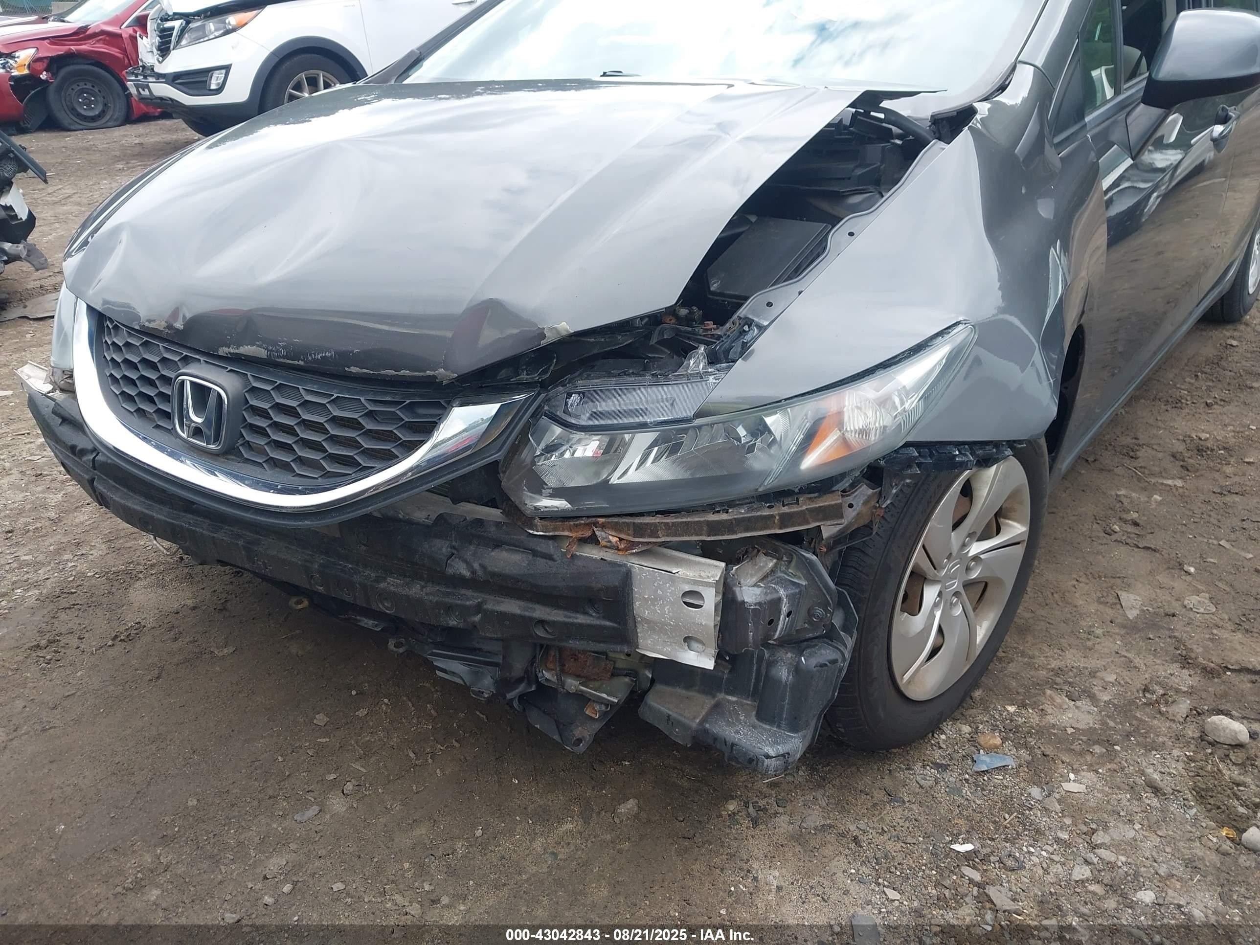 2013 Honda Civic Lx Gray vin: 2HGFB2F51DH514378