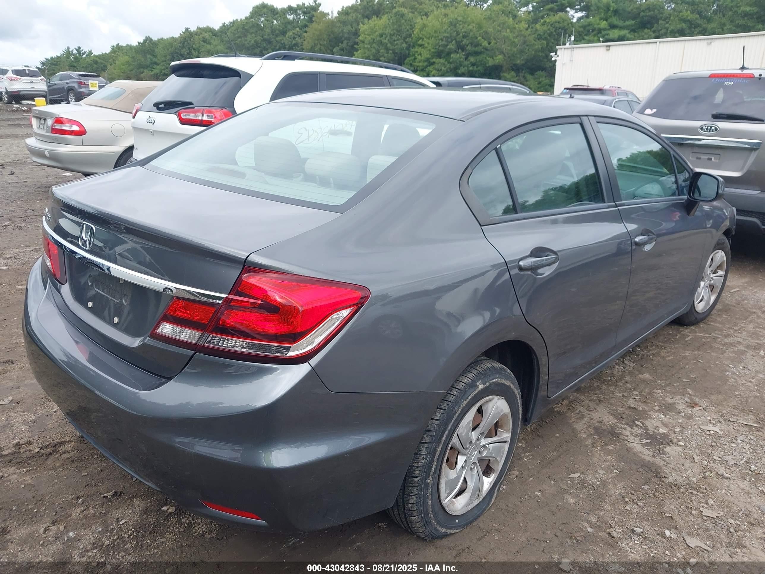 2013 Honda Civic Lx Gray vin: 2HGFB2F51DH514378