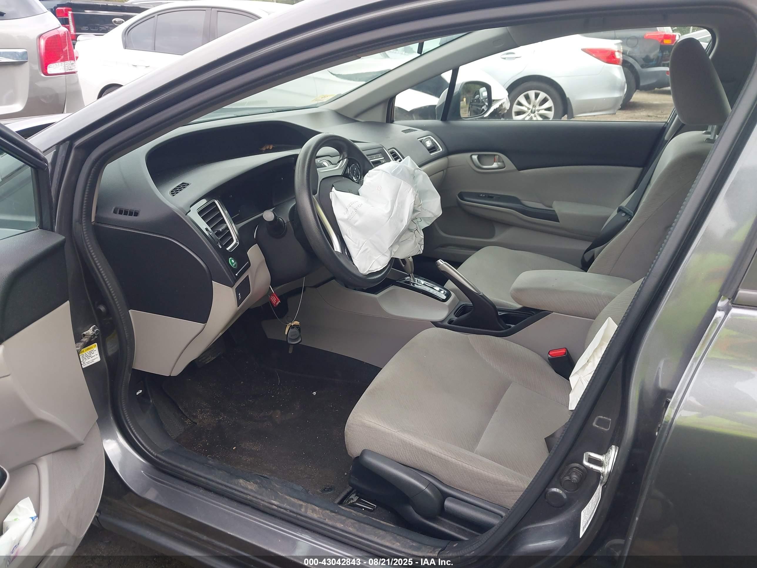 2013 Honda Civic Lx Gray vin: 2HGFB2F51DH514378