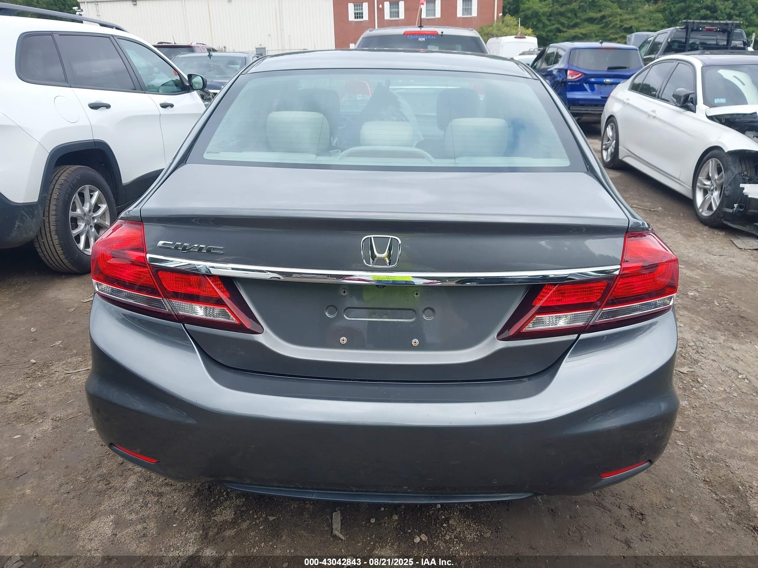 2013 Honda Civic Lx Gray vin: 2HGFB2F51DH514378