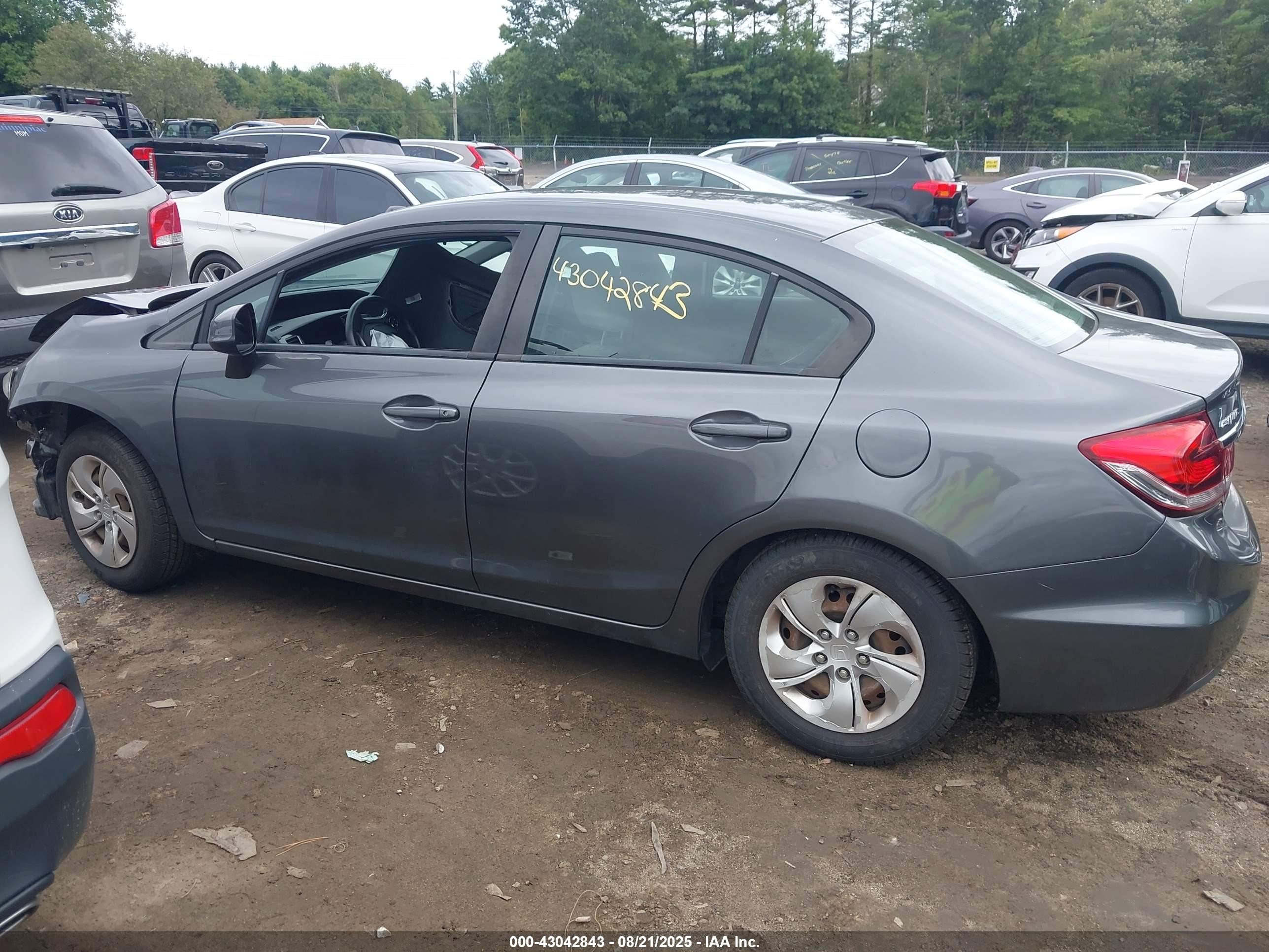 2013 Honda Civic Lx Gray vin: 2HGFB2F51DH514378