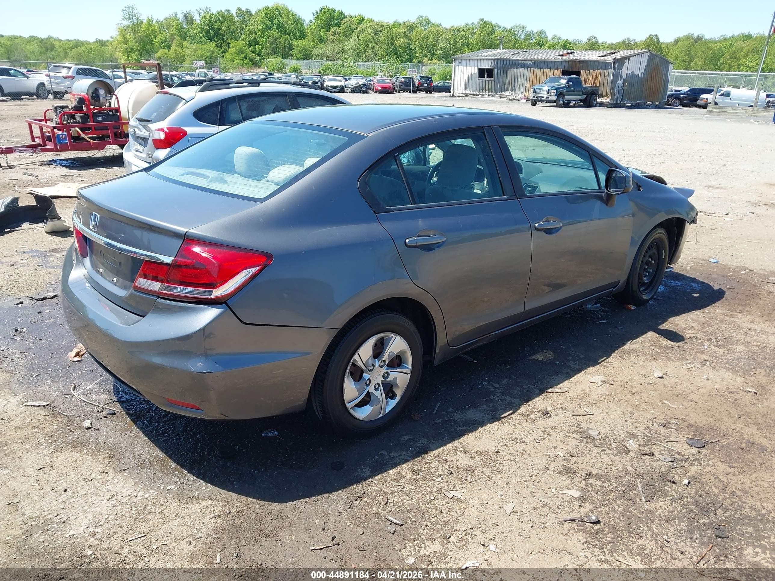 2013 Honda Civic Lx Gray vin: 2HGFB2F51DH534663