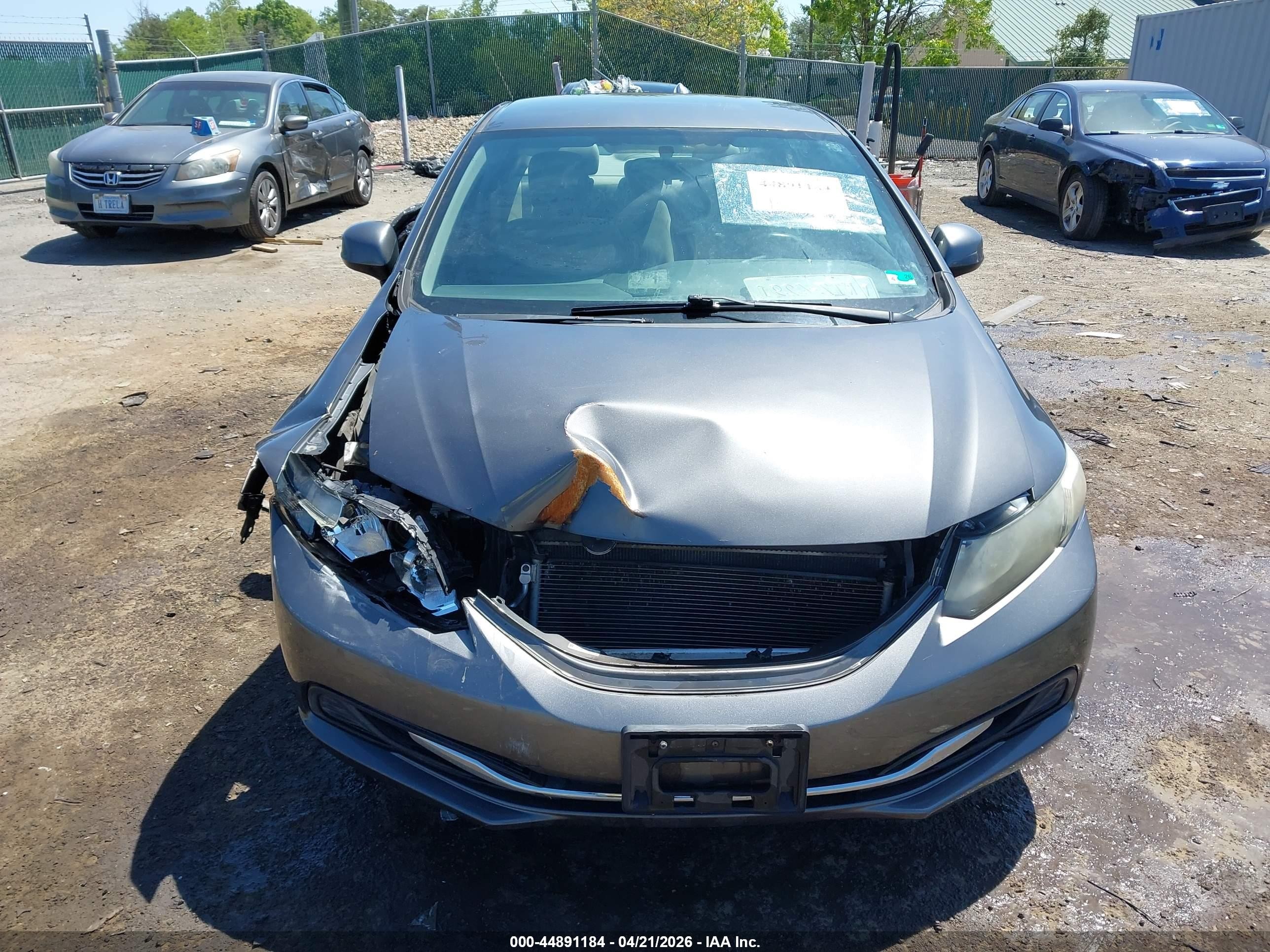 2013 Honda Civic Lx Gray vin: 2HGFB2F51DH534663