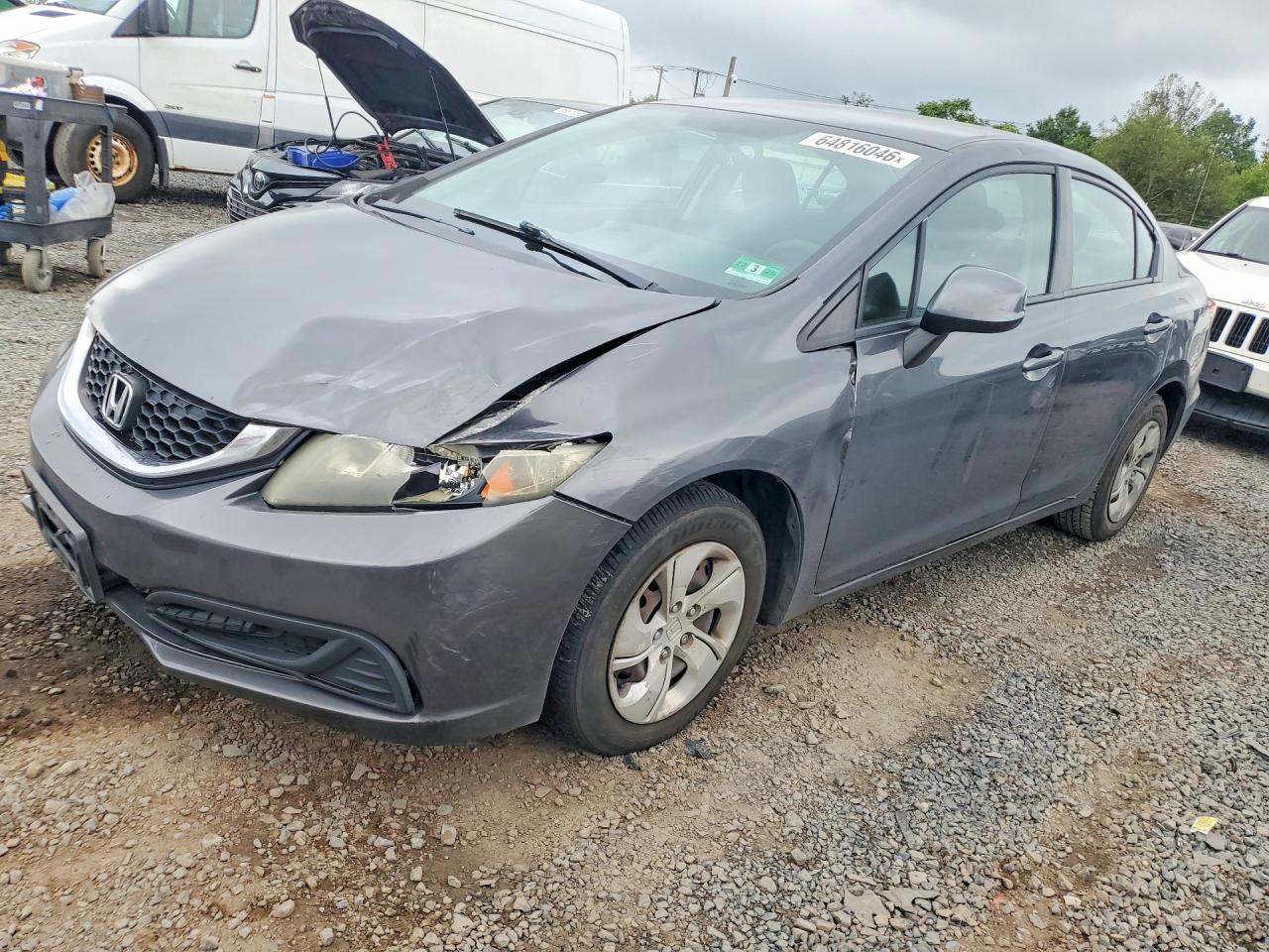 2013 Honda Civic Lx Серый vin: 2HGFB2F51DH539426