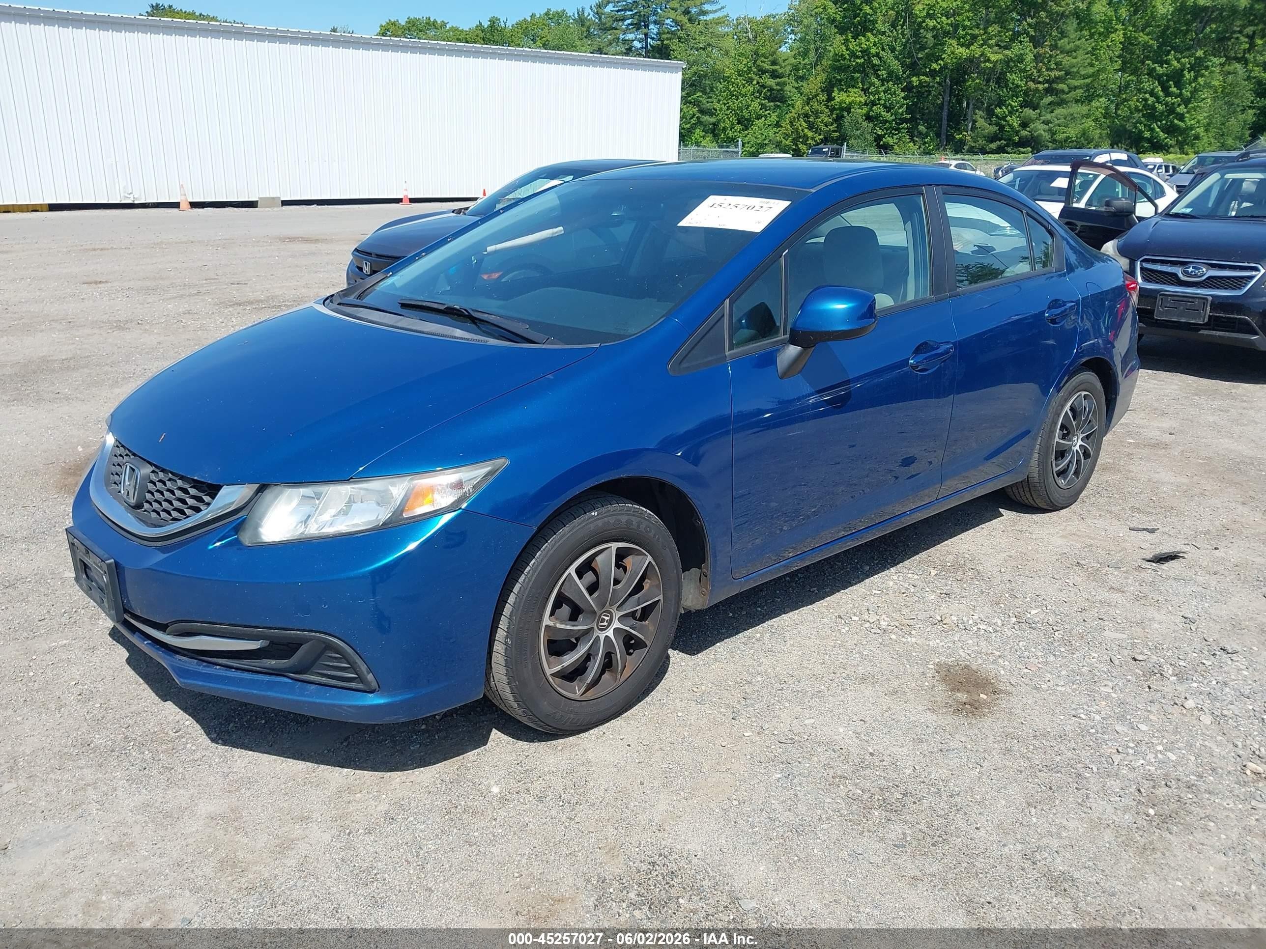 2013 Honda Civic Lx Blue vin: 2HGFB2F51DH546098