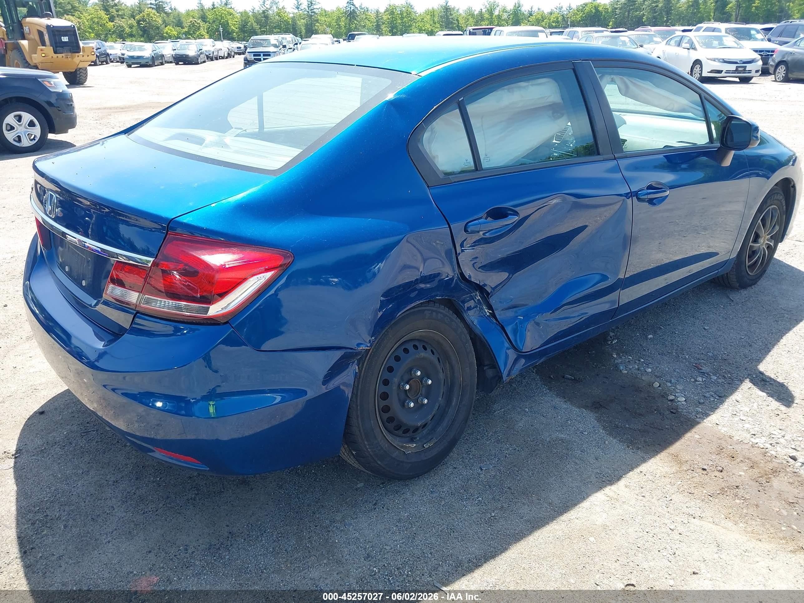 2013 Honda Civic Lx Blue vin: 2HGFB2F51DH546098