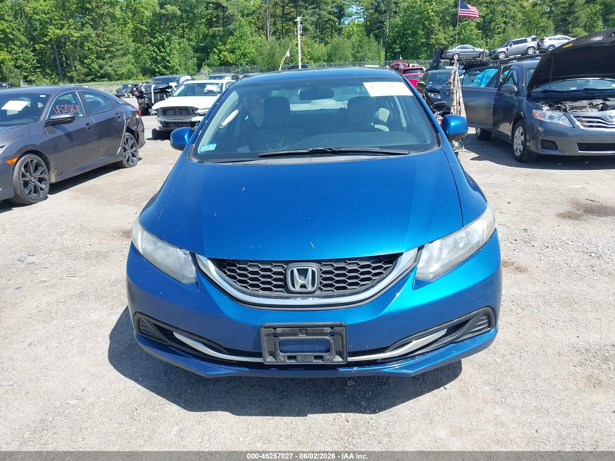 2013 Honda Civic Lx Blue vin: 2HGFB2F51DH546098