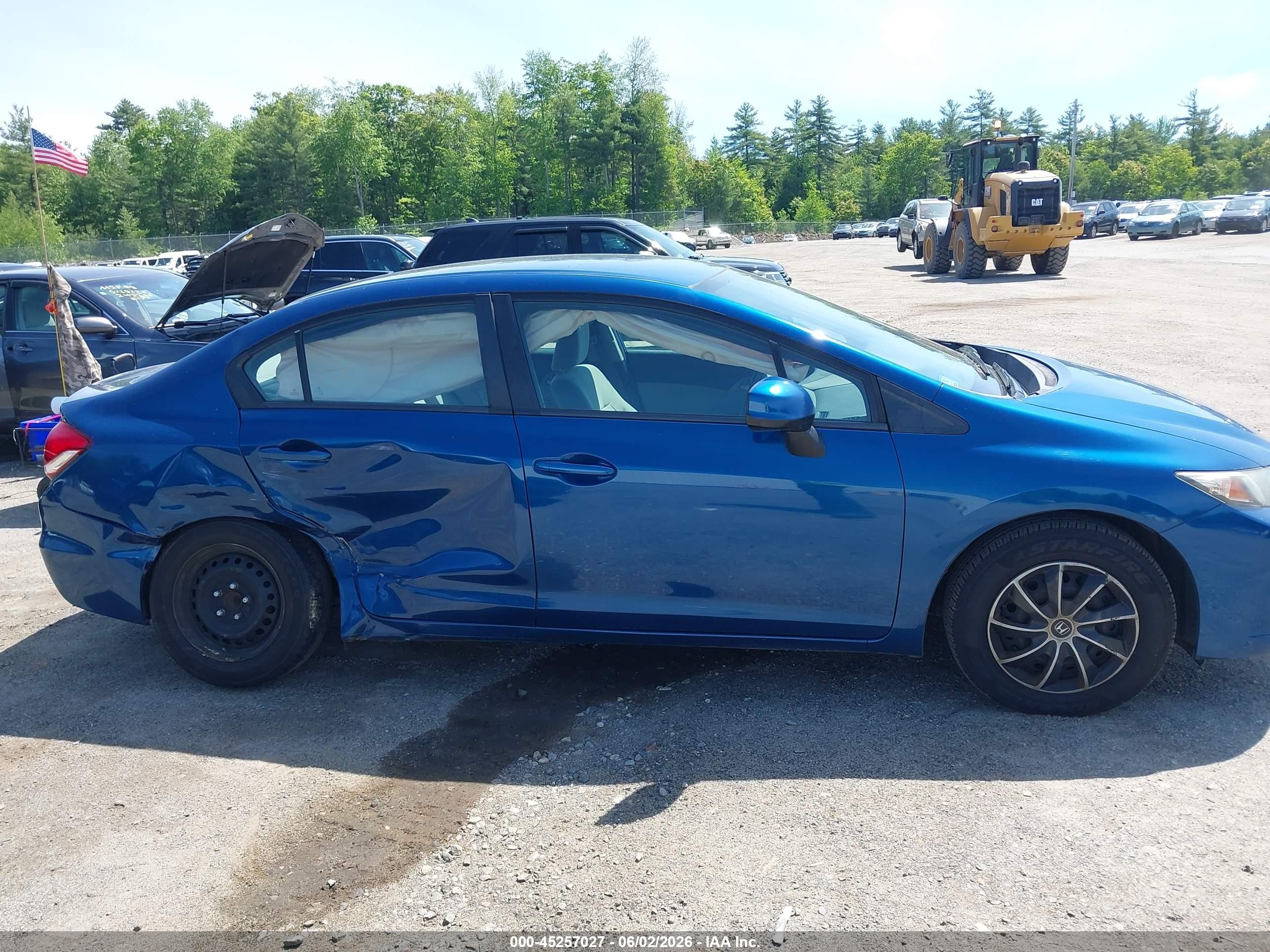 2013 Honda Civic Lx Blue vin: 2HGFB2F51DH546098