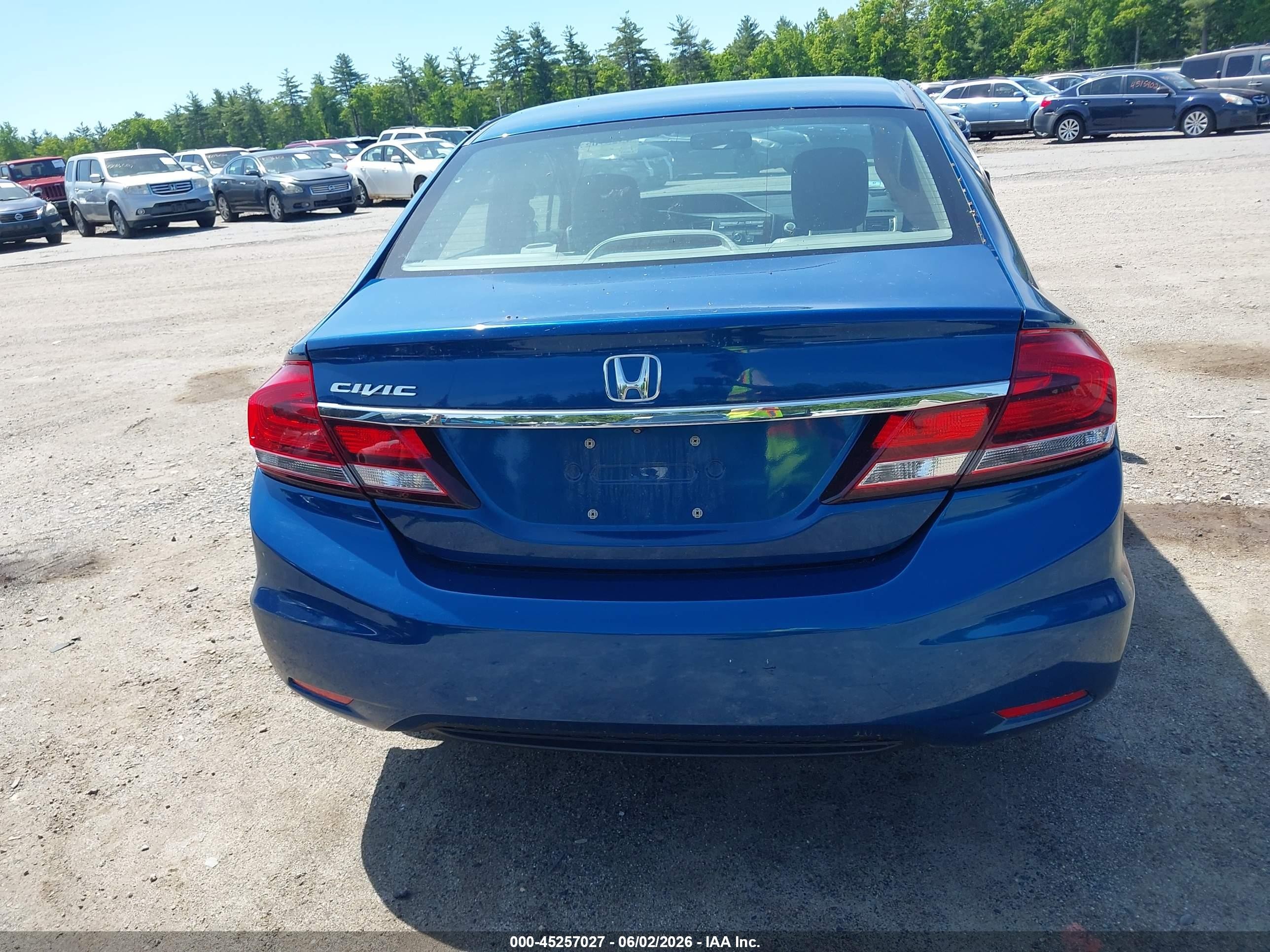 2013 Honda Civic Lx Blue vin: 2HGFB2F51DH546098