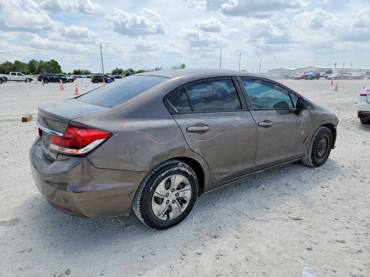 2013 Honda Civic Lx Brown vin: 2HGFB2F51DH547851
