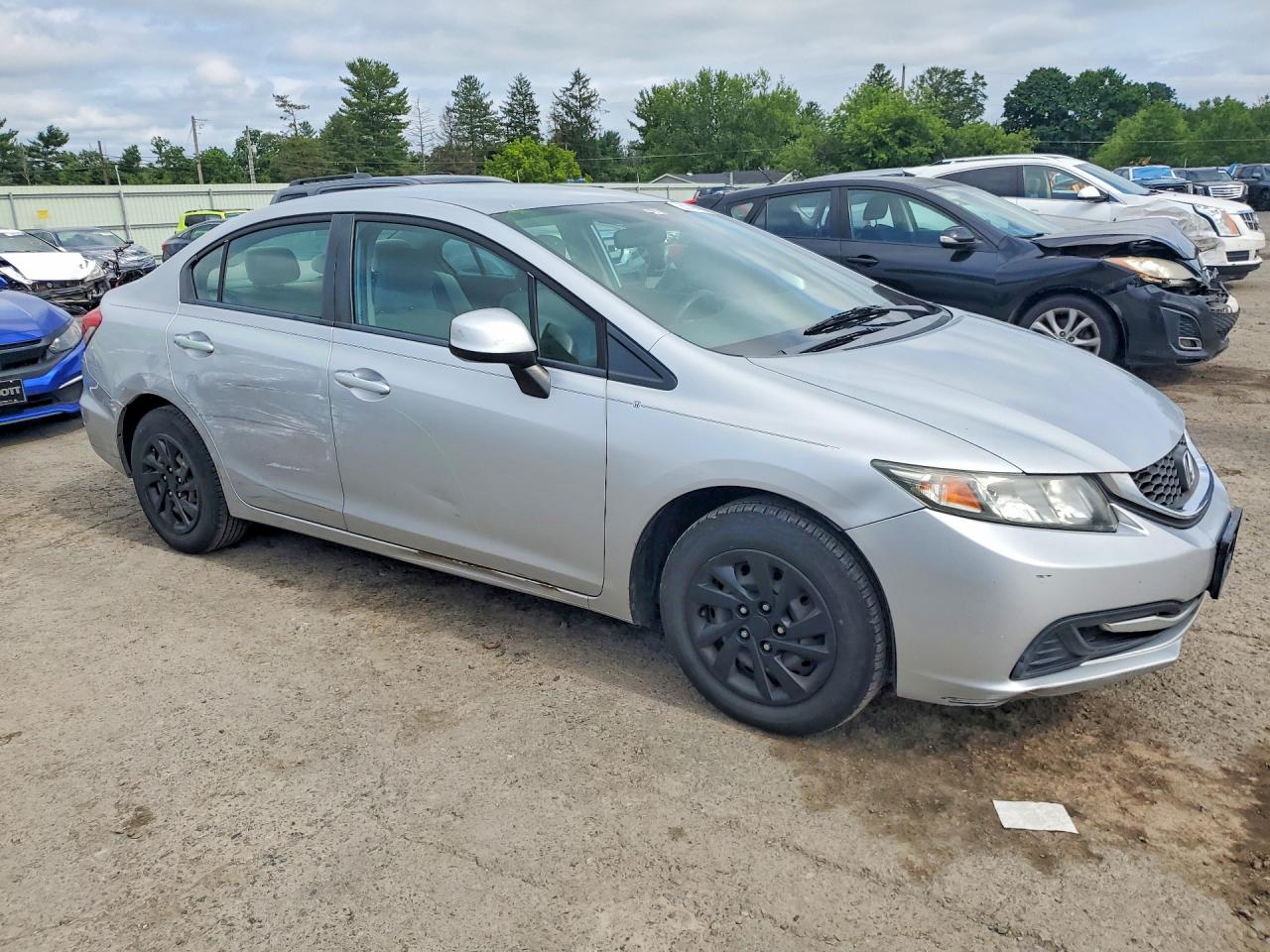 2013 Honda Civic Lx Silver vin: 2HGFB2F51DH555920