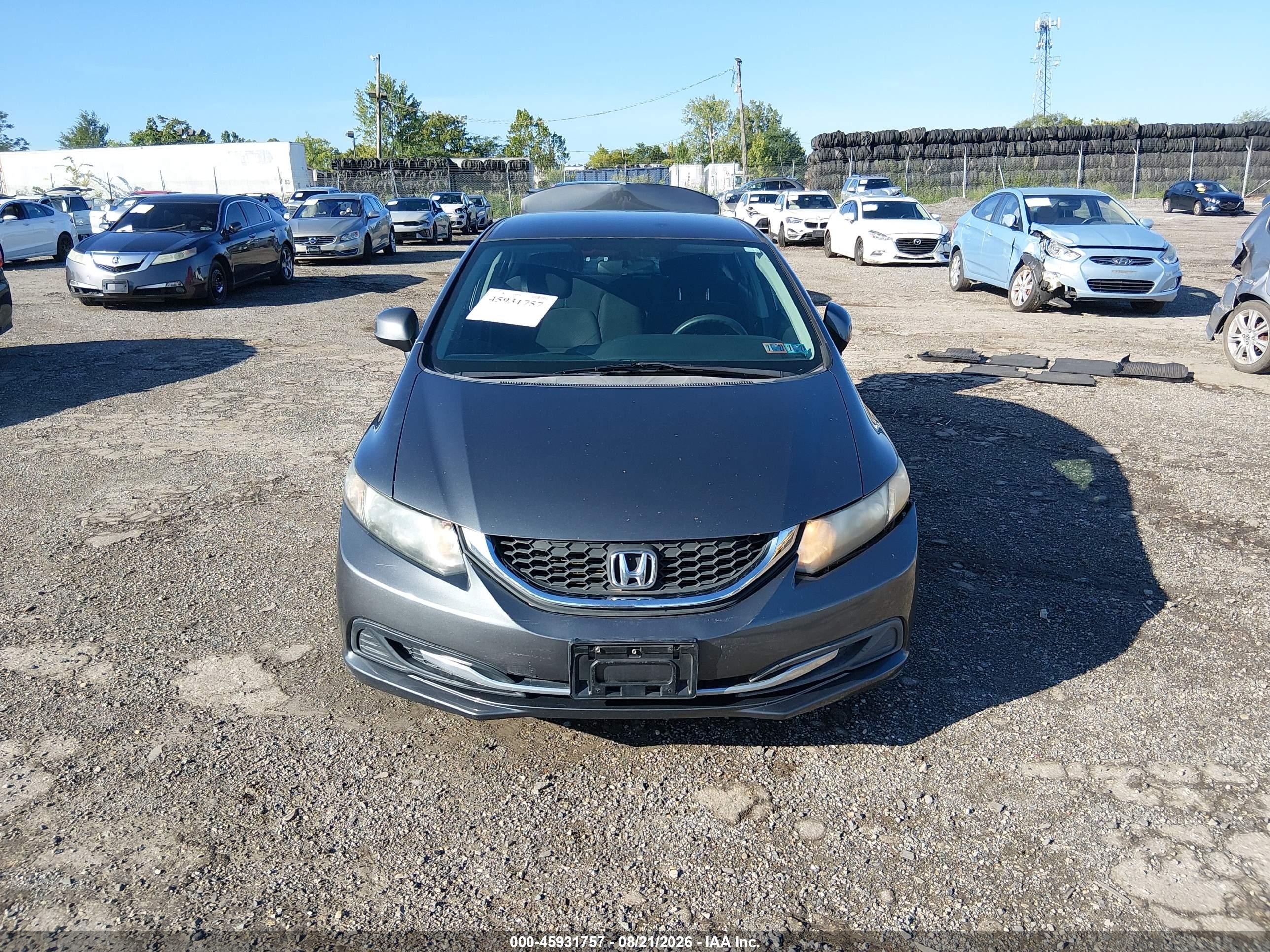 2013 Honda Civic Lx Gray vin: 2HGFB2F51DH558221