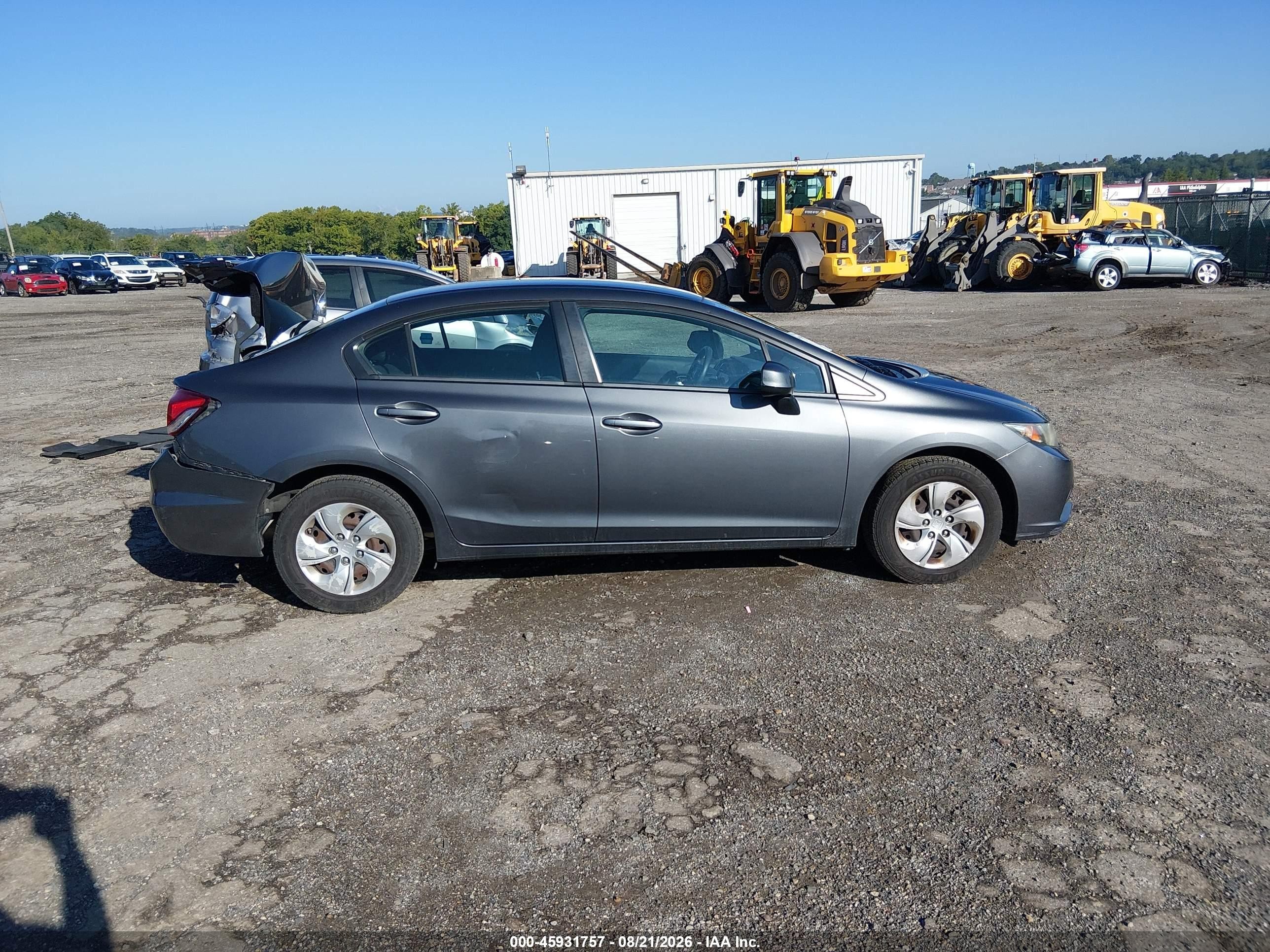 2013 Honda Civic Lx Gray vin: 2HGFB2F51DH558221