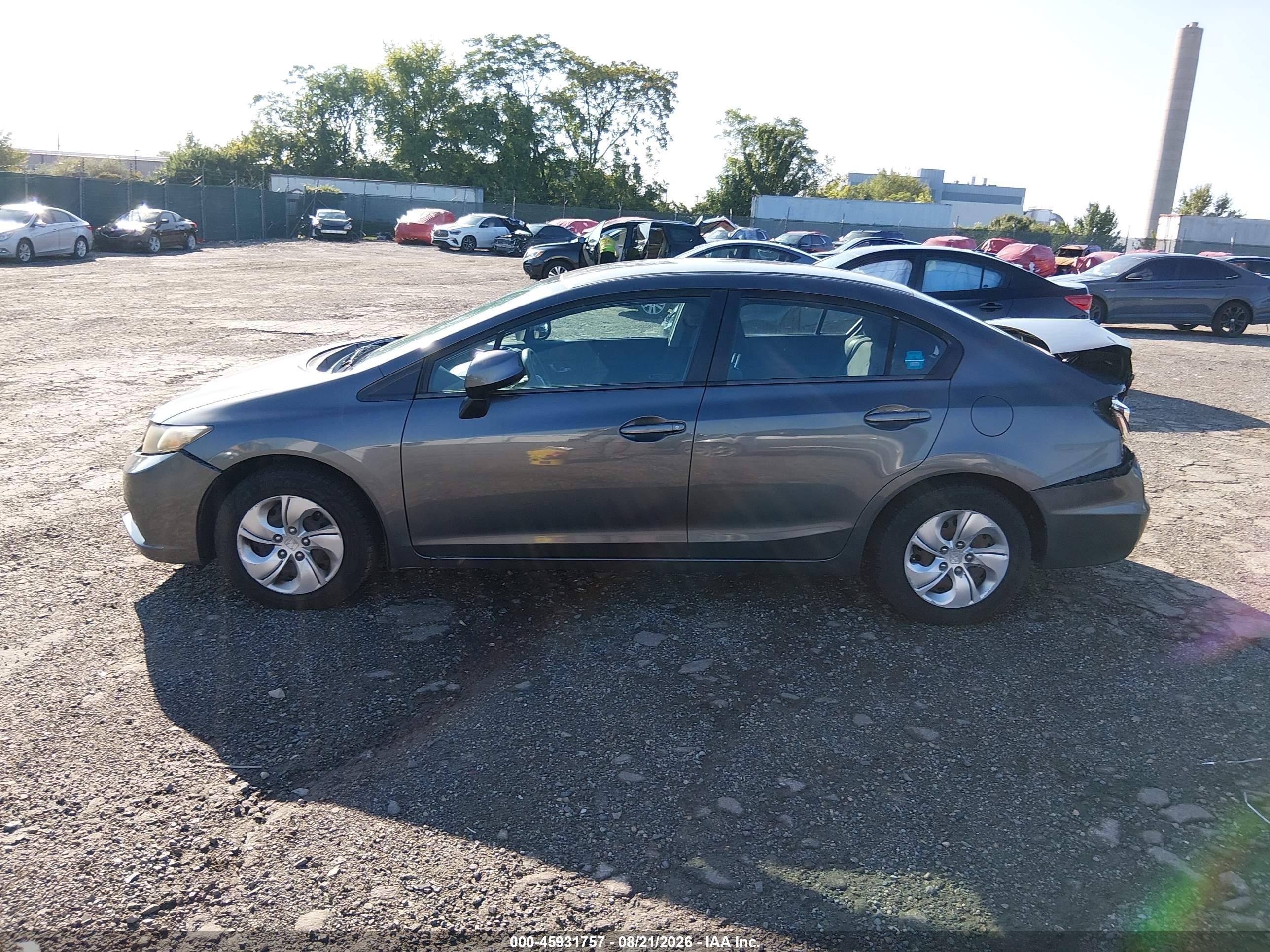2013 Honda Civic Lx Gray vin: 2HGFB2F51DH558221