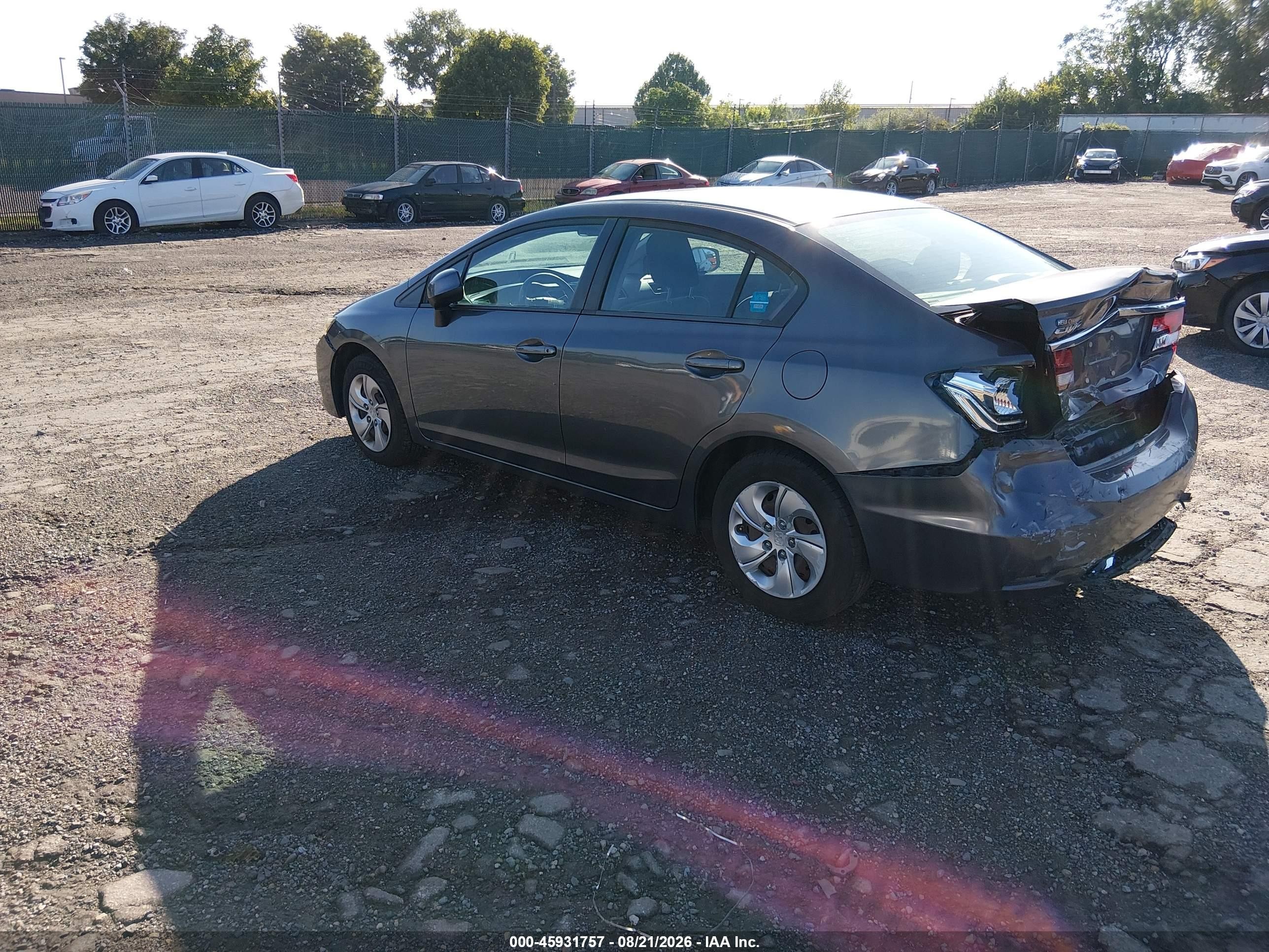 2013 Honda Civic Lx Gray vin: 2HGFB2F51DH558221