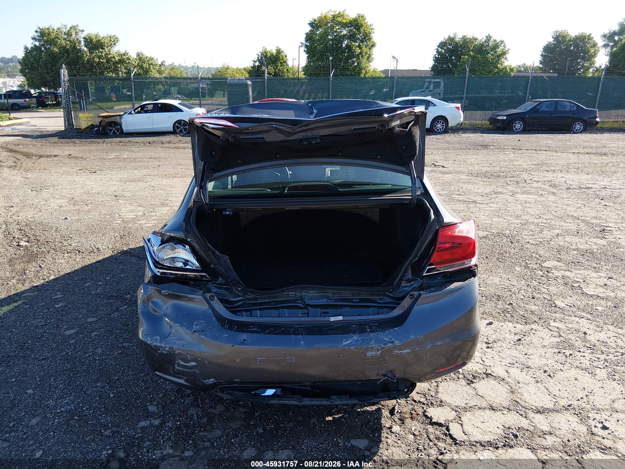 2013 Honda Civic Lx Gray vin: 2HGFB2F51DH558221