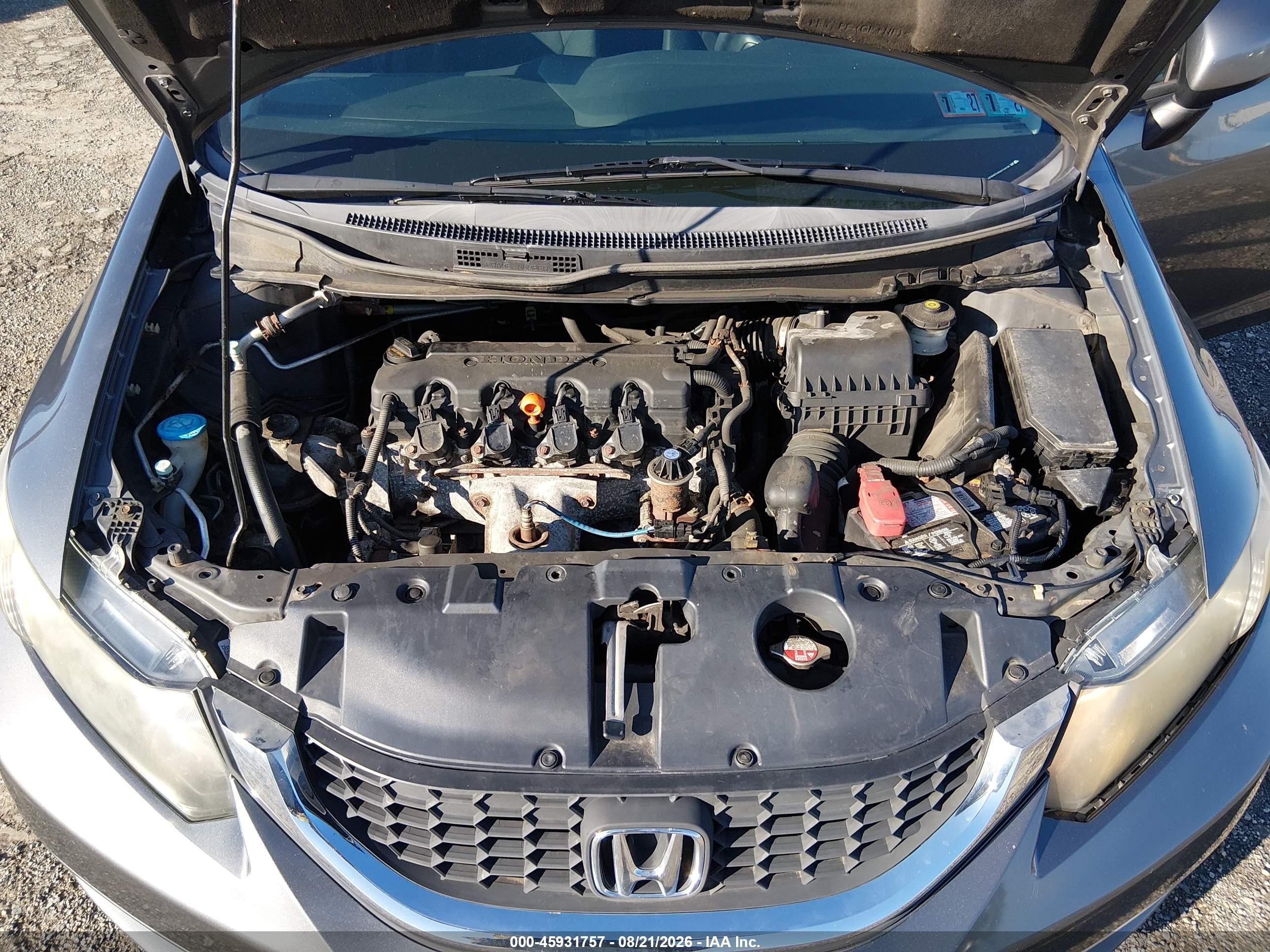 2013 Honda Civic Lx Gray vin: 2HGFB2F51DH558221