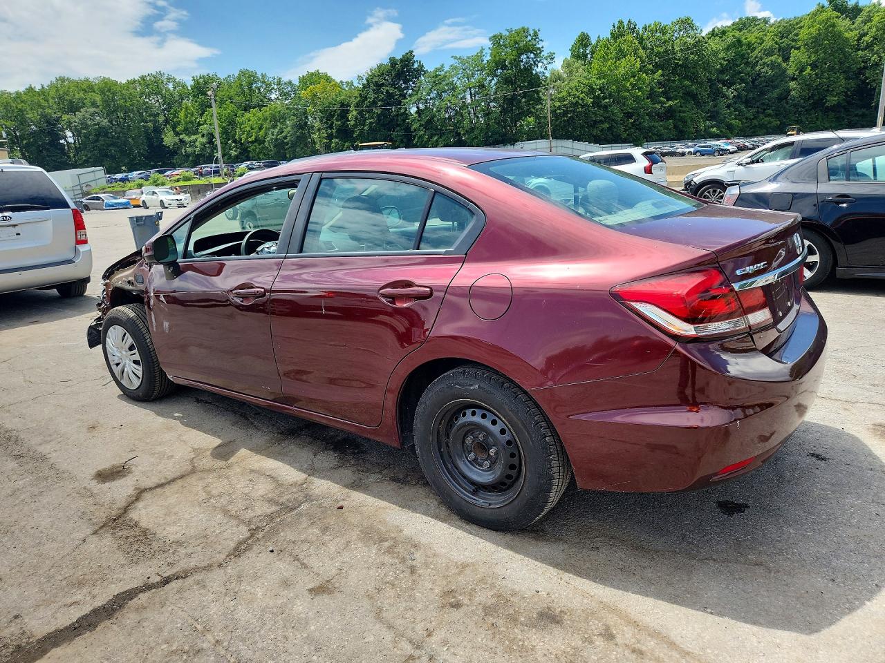 2013 Honda Civic Lx Maroon vin: 2HGFB2F51DH560213