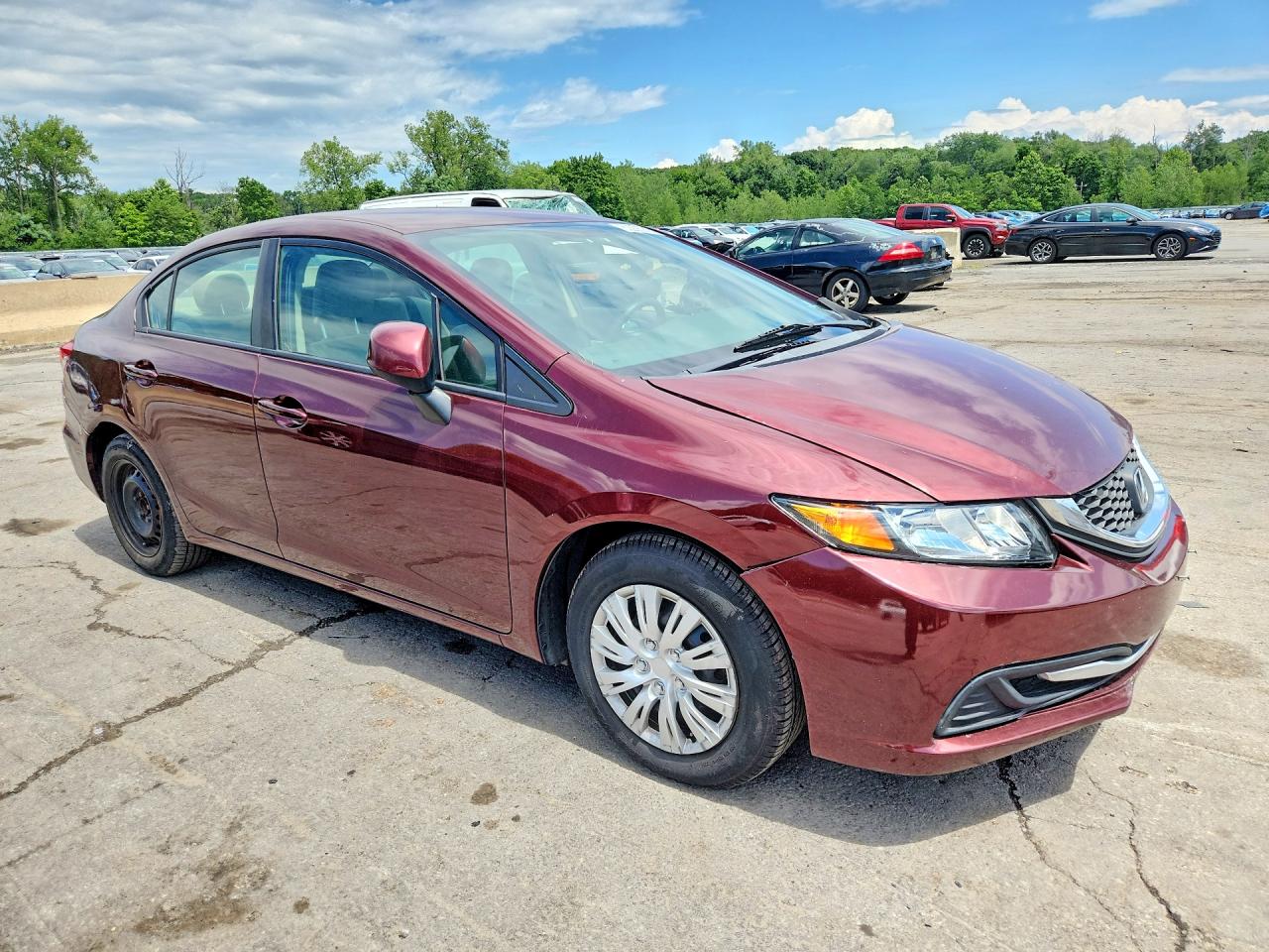 2013 Honda Civic Lx Maroon vin: 2HGFB2F51DH560213