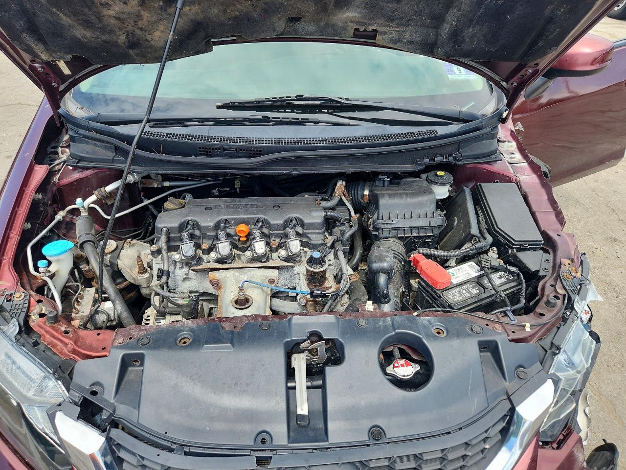 2013 Honda Civic Lx Maroon vin: 2HGFB2F51DH560213
