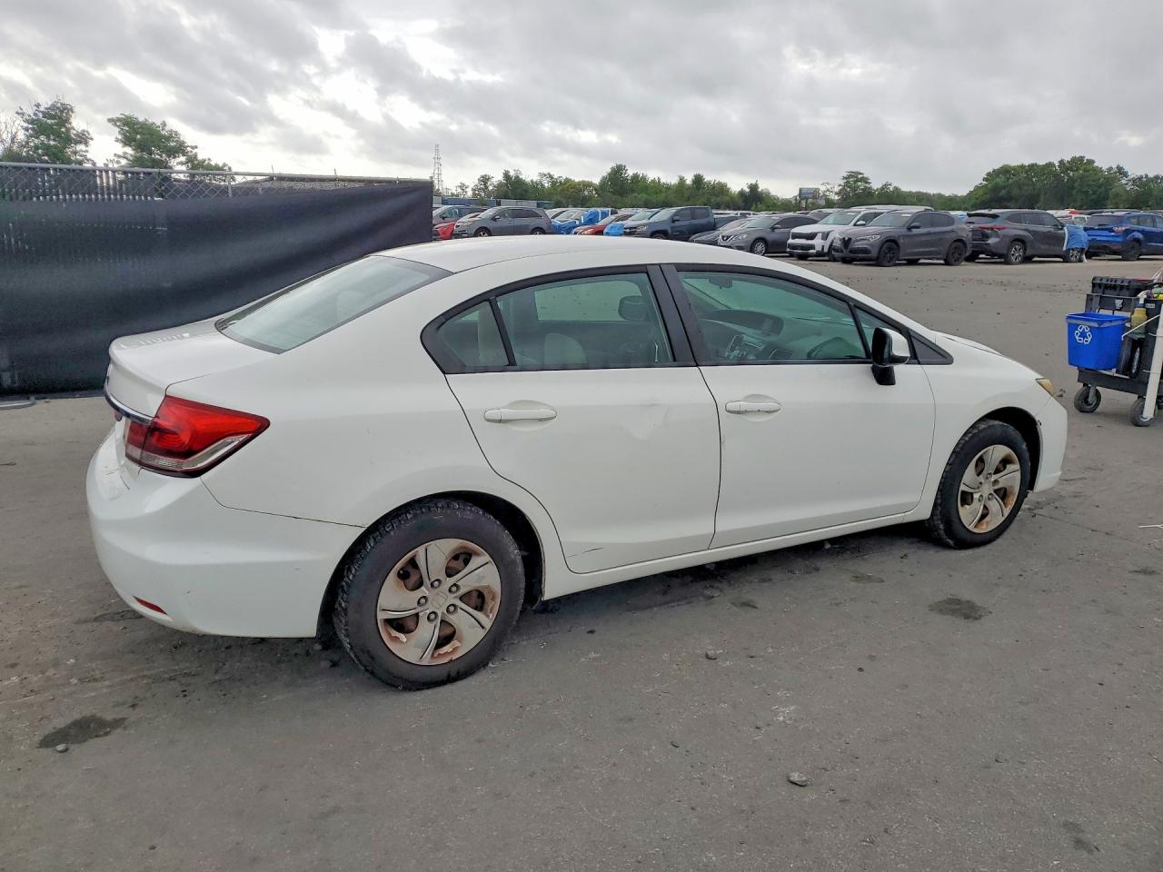 2013 Honda Civic Lx White vin: 2HGFB2F51DH561104