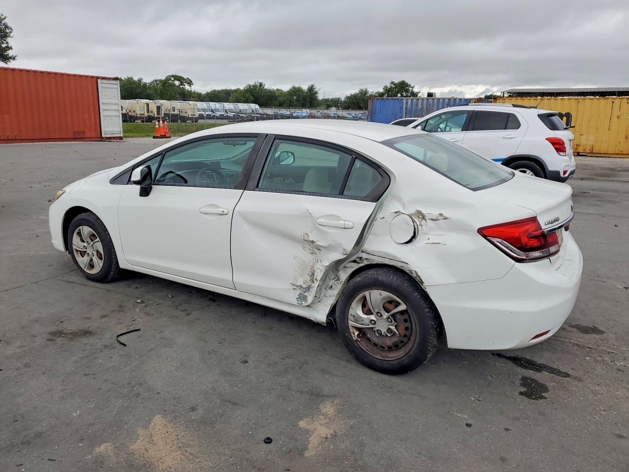 2013 Honda Civic Lx White vin: 2HGFB2F51DH561104