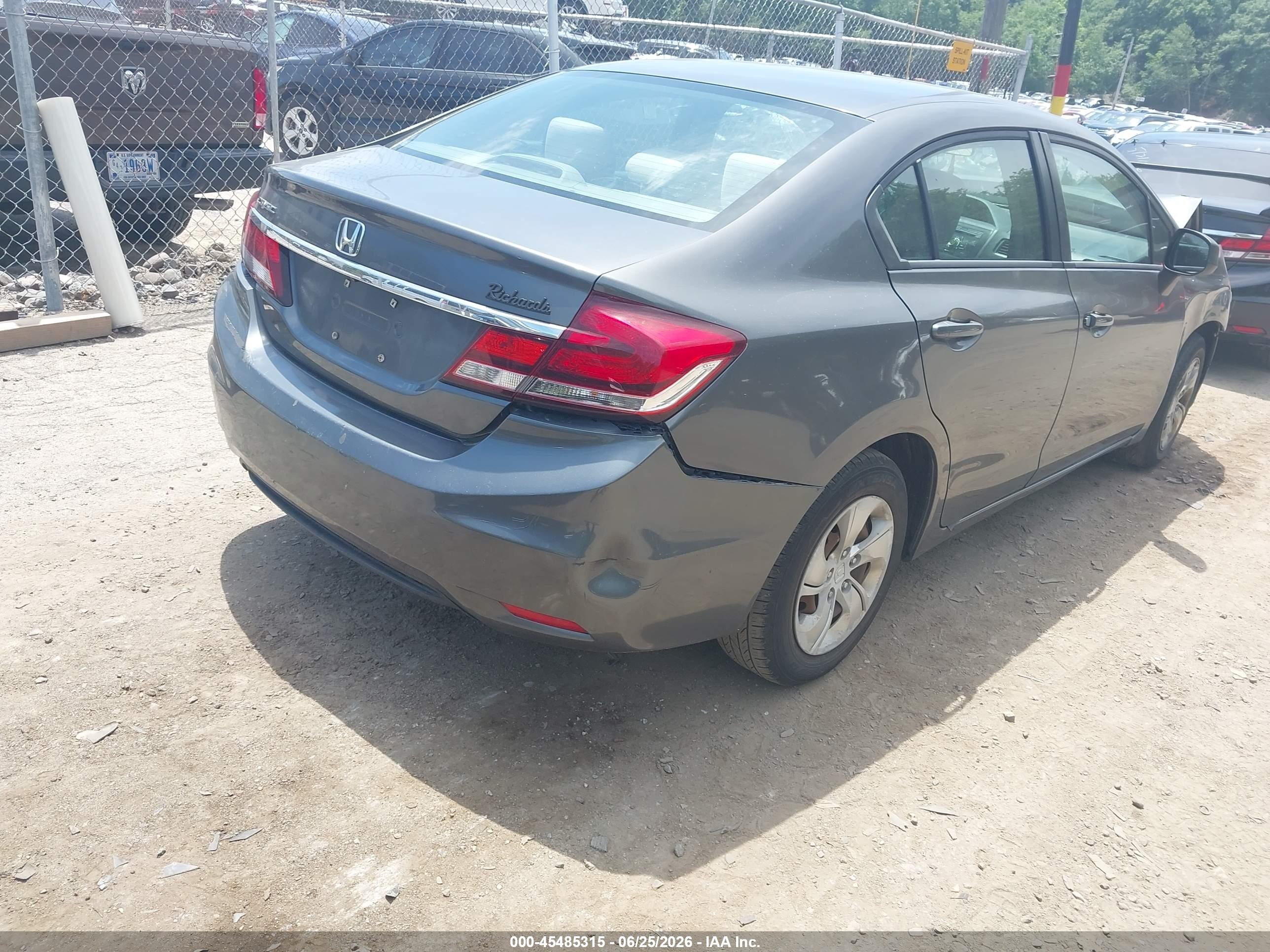 2013 Honda Civic Lx Gray vin: 2HGFB2F51DH586956