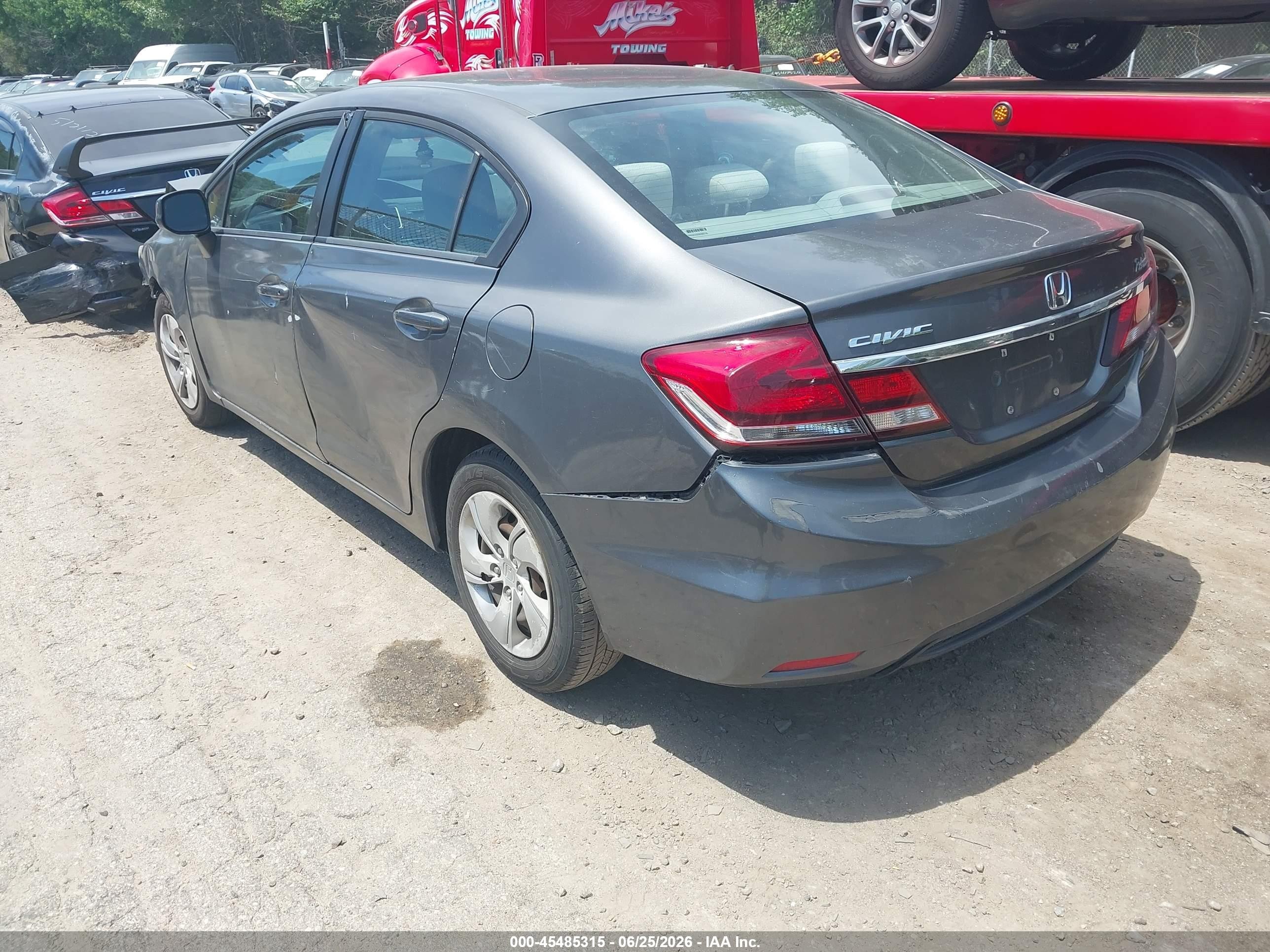 2013 Honda Civic Lx Gray vin: 2HGFB2F51DH586956