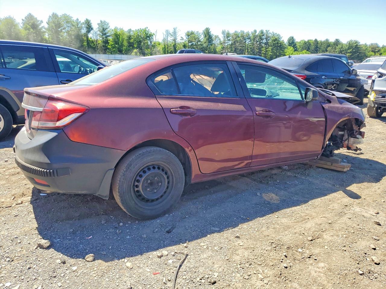 2013 Honda Civic Lx Burgundy vin: 2HGFB2F51DH593292