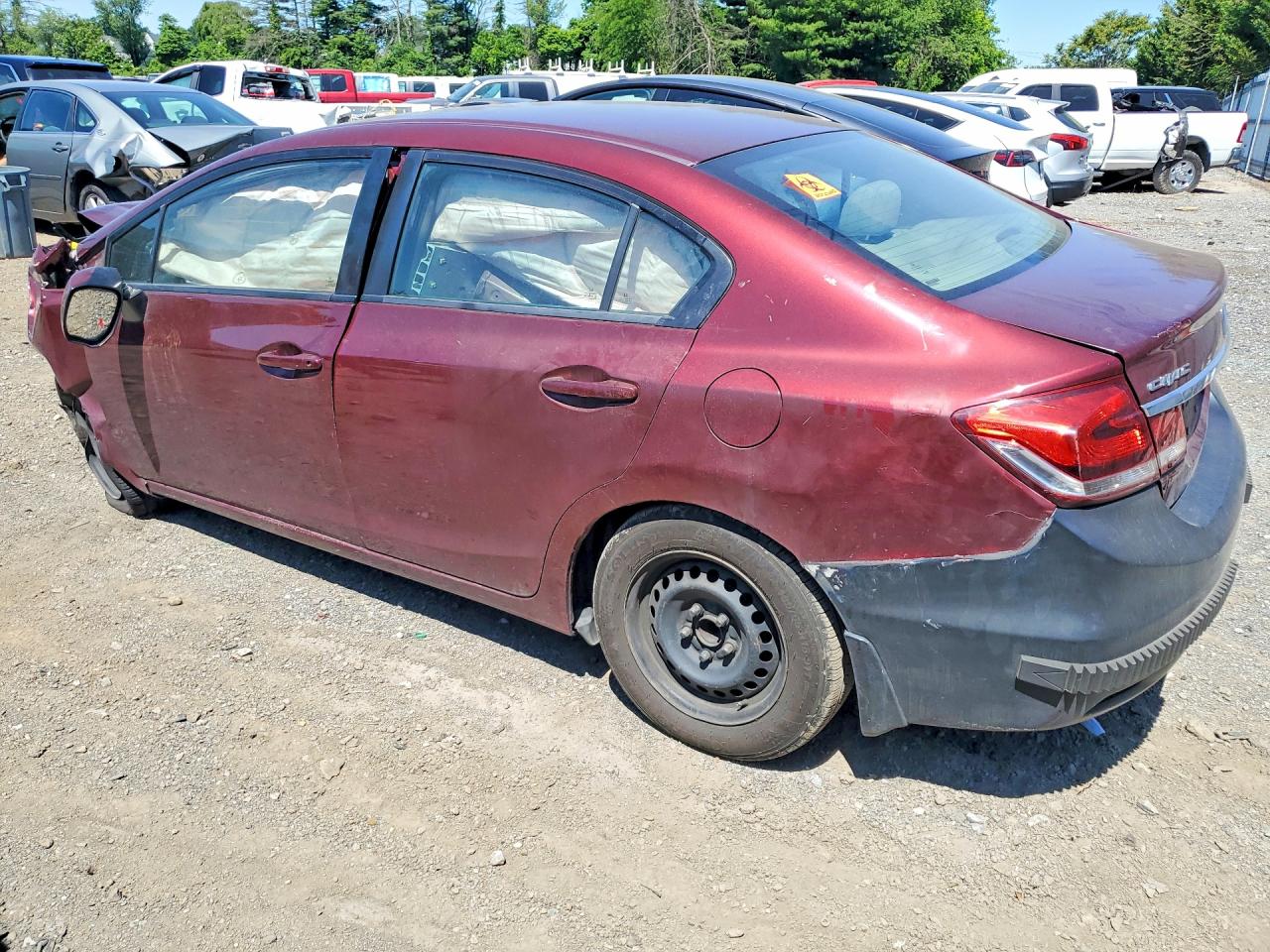2013 Honda Civic Lx Burgundy vin: 2HGFB2F51DH593292