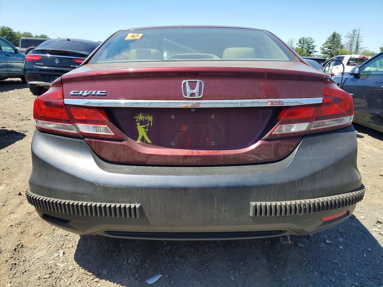2013 Honda Civic Lx Burgundy vin: 2HGFB2F51DH593292